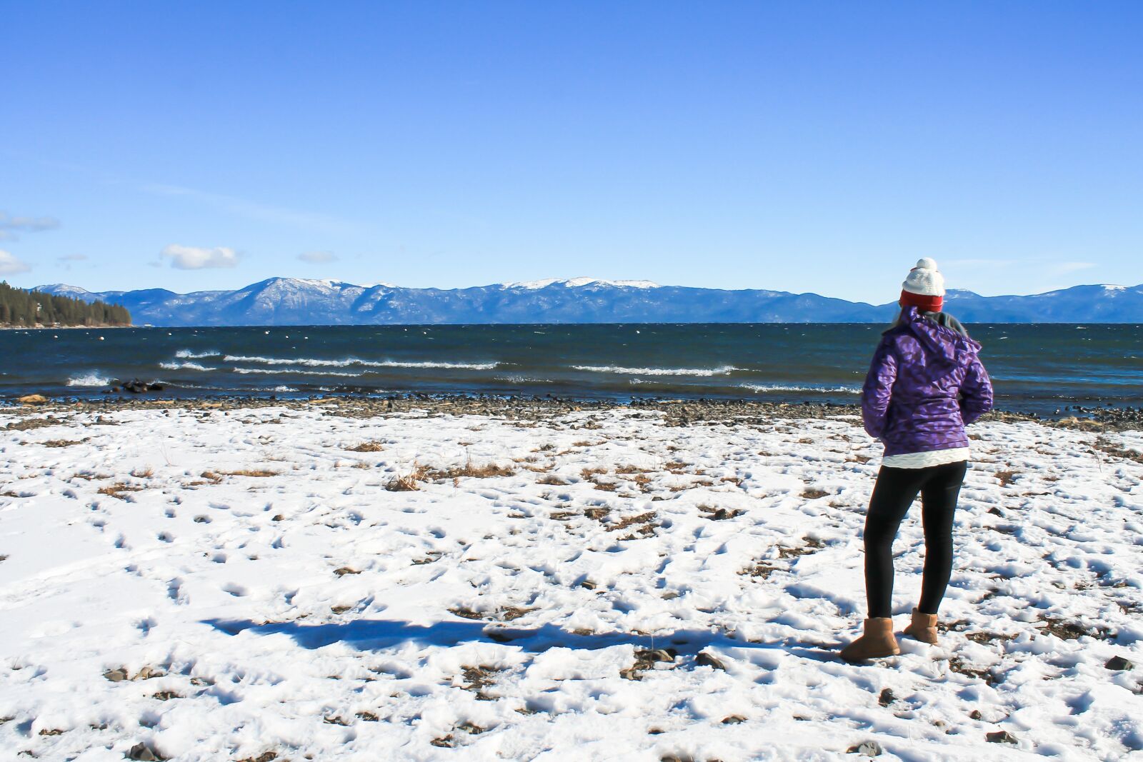 Canon EOS 1100D (EOS Rebel T3 / EOS Kiss X50) sample photo. Tahoe lake, winter, girl photography