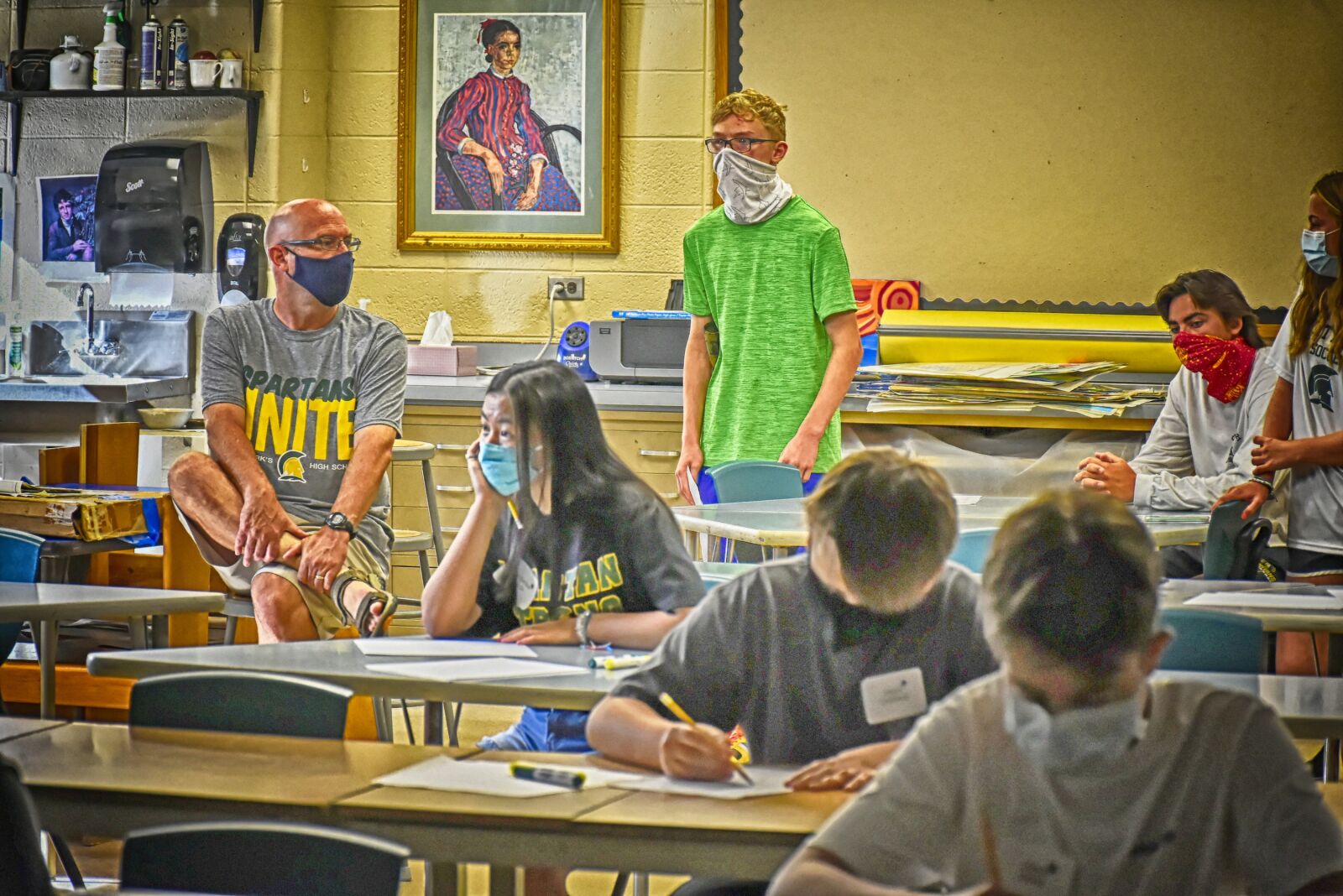 Nikon D7200 sample photo. Corona classroom, students, covid 19 photography
