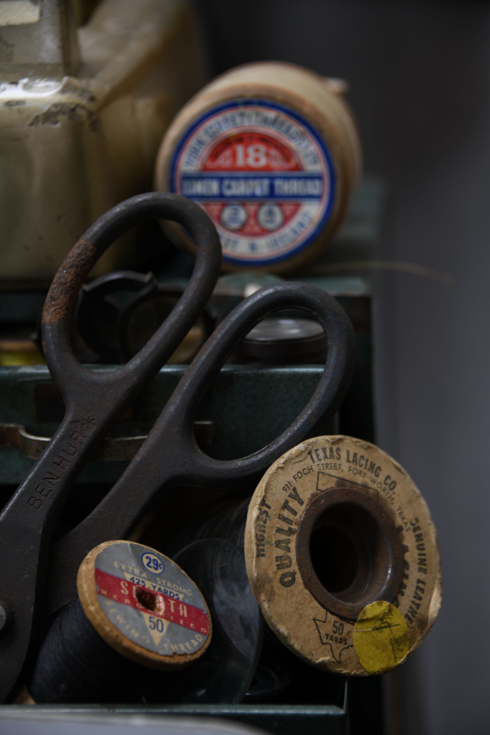 Nikon D850 sample photo. Sewing, thread, scissor photography