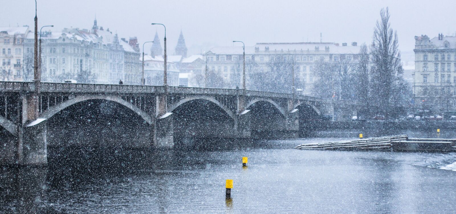 Canon EF 50mm F1.4 USM sample photo. Snow, bridge, winter photography