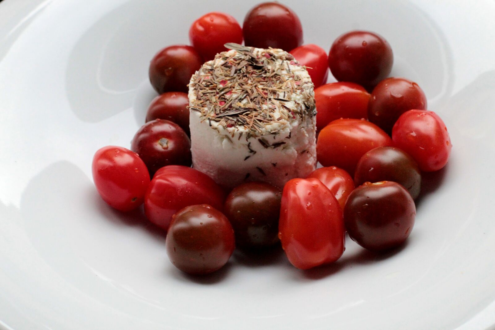 Canon EF 50mm F1.4 USM sample photo. Tomatoes, goat cheese, mediterranean photography