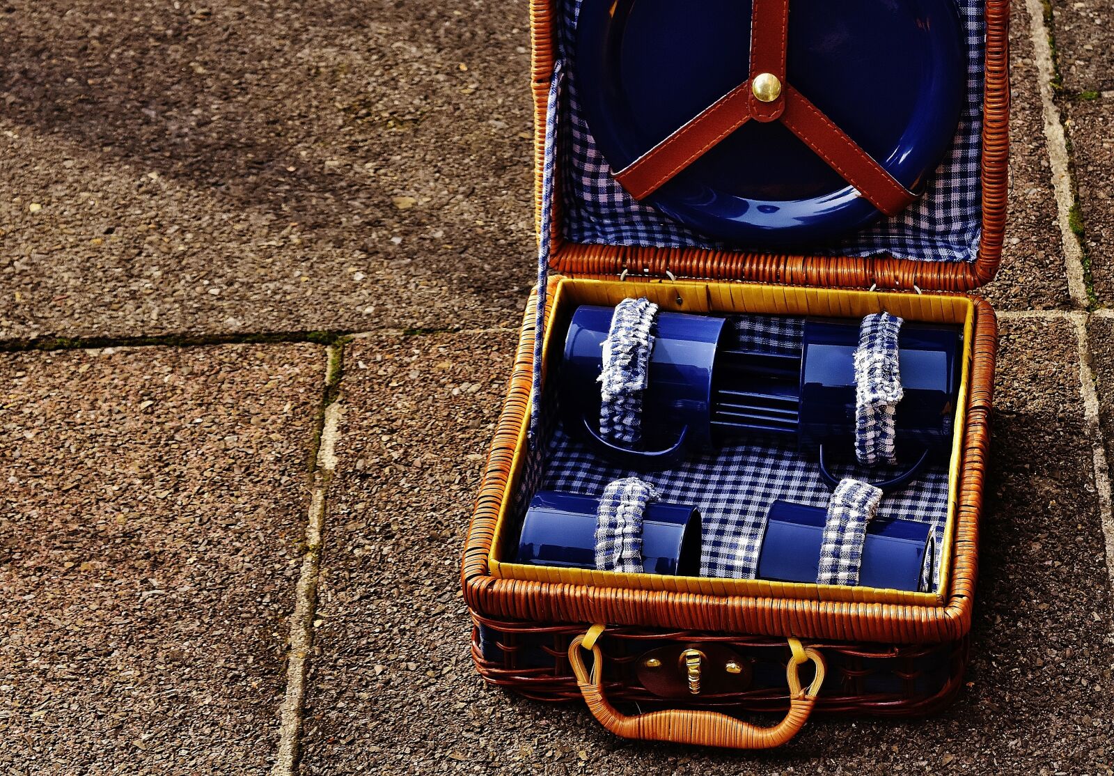 Nikon D7200 sample photo. Picnic suitcase, cup, plate photography