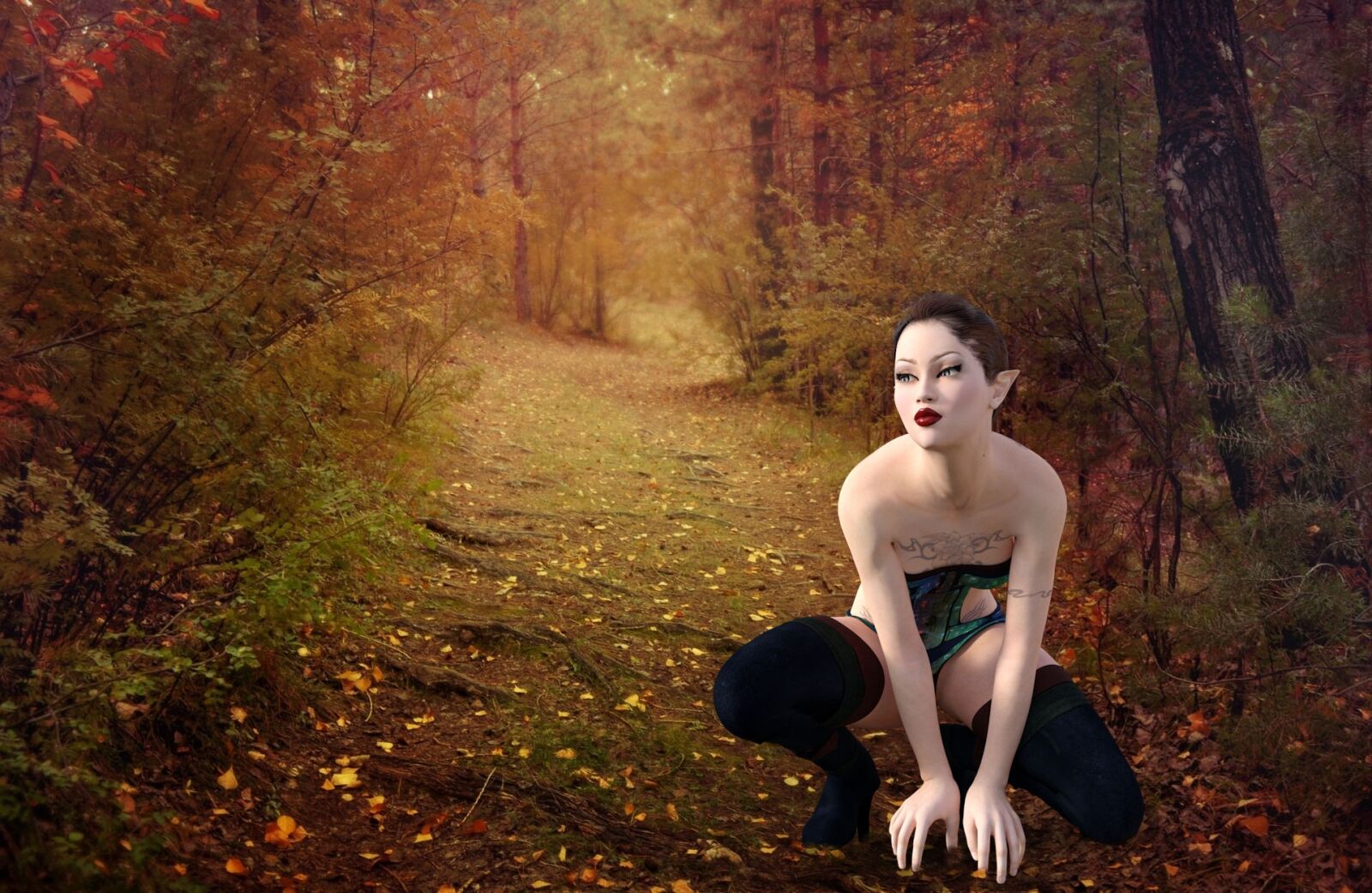 Nikon D5000 sample photo. Forest, fantasy, woman photography