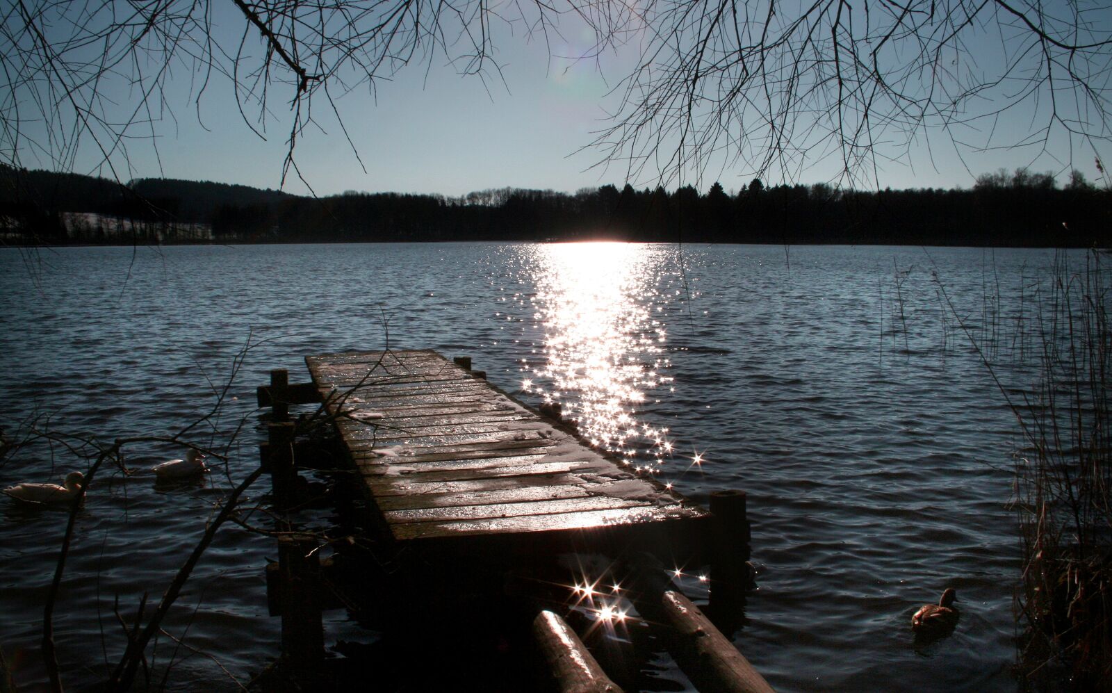 Canon EOS 350D (EOS Digital Rebel XT / EOS Kiss Digital N) sample photo. Boardwalk, sunset, lake photography