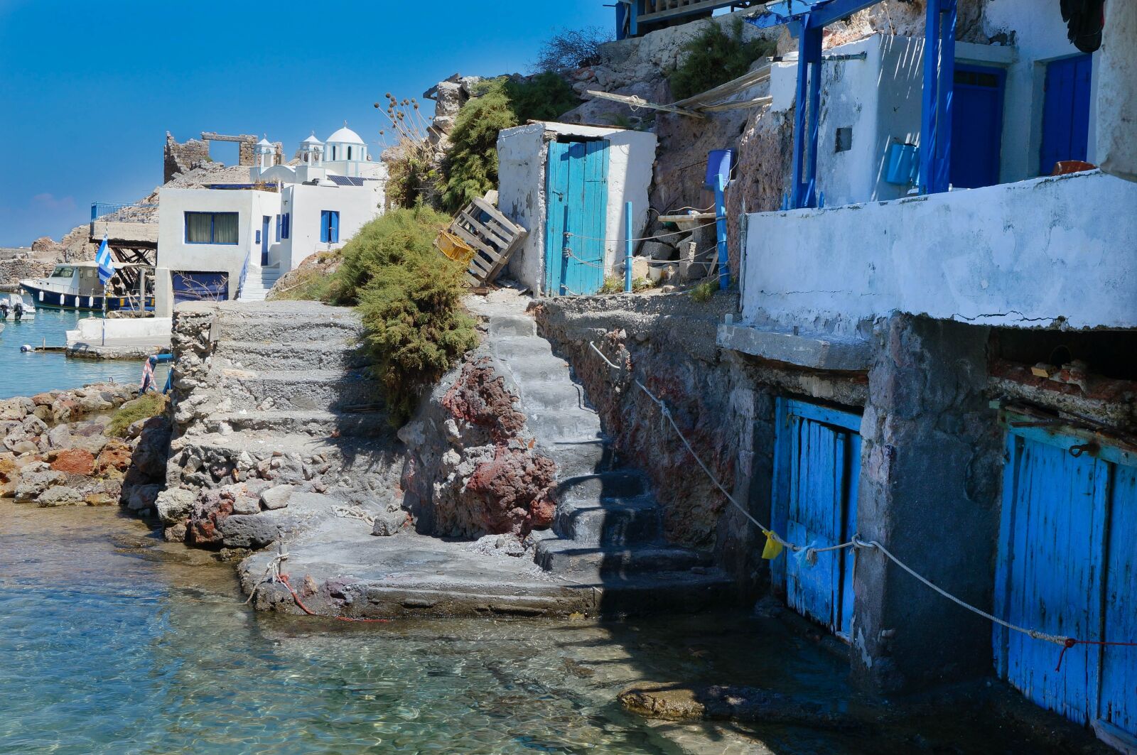 Sony Alpha NEX-5T sample photo. Greek island, milos, blue photography