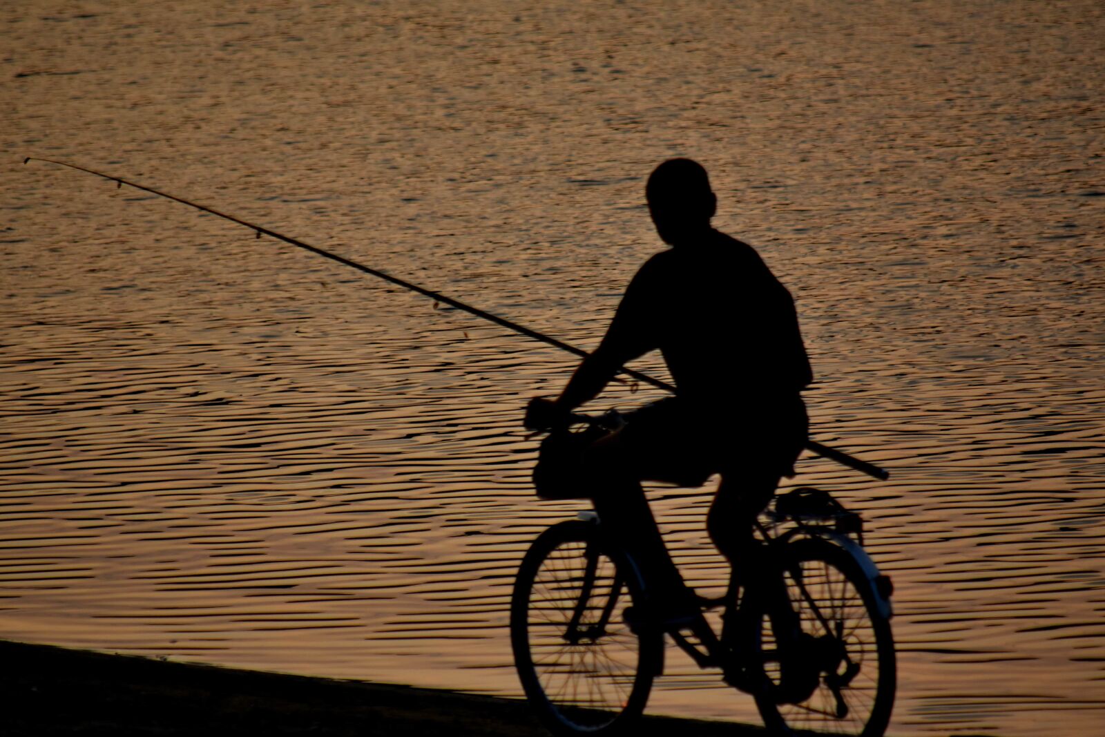 Nikon D5500 sample photo. Beach, bicycle, dusk, fisherman photography