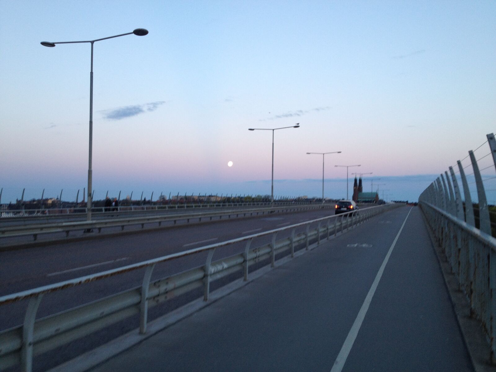 iPhone 4S back camera 4.28mm f/2.4 sample photo. Bridge, moon, vasterbron photography