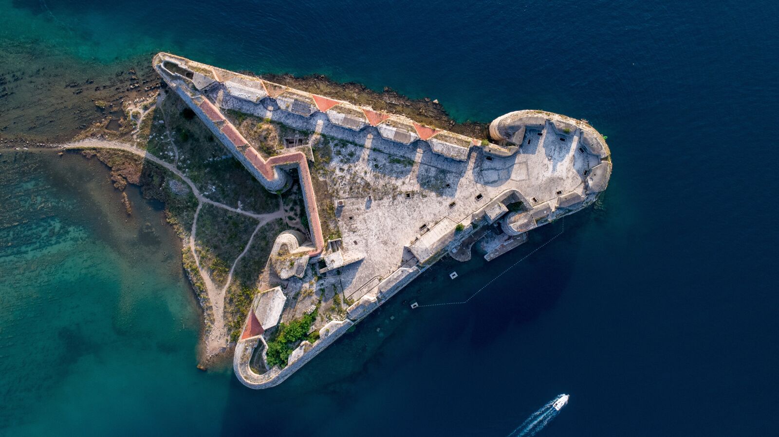 DJI FC6310 sample photo. Fortress, sea, croatia photography