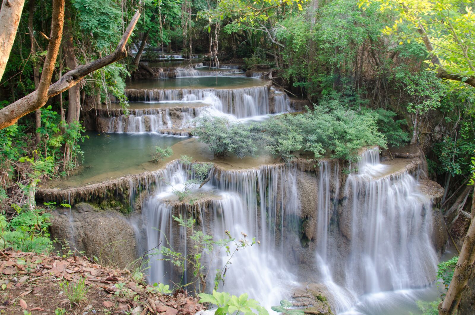 Nikon D5100 sample photo. Waterfall, huai mae khamin photography