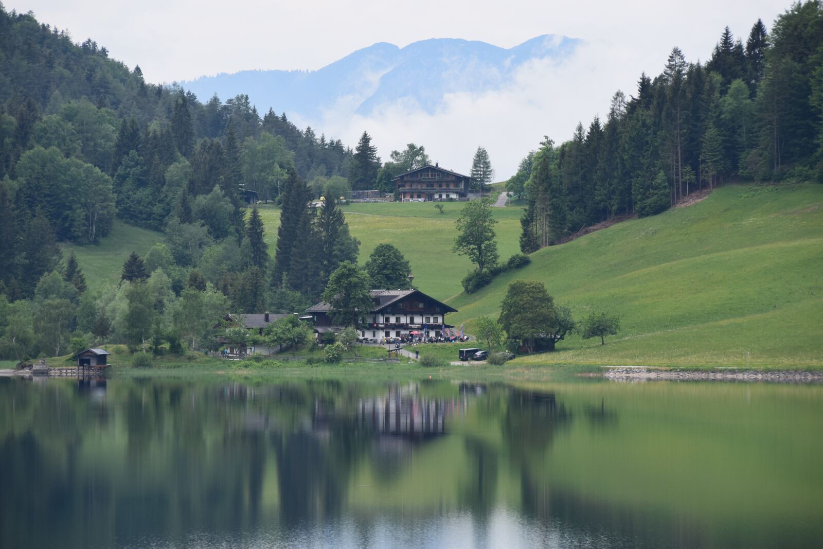 Nikon D5300 sample photo. Farmhouses, lake, landscape photography