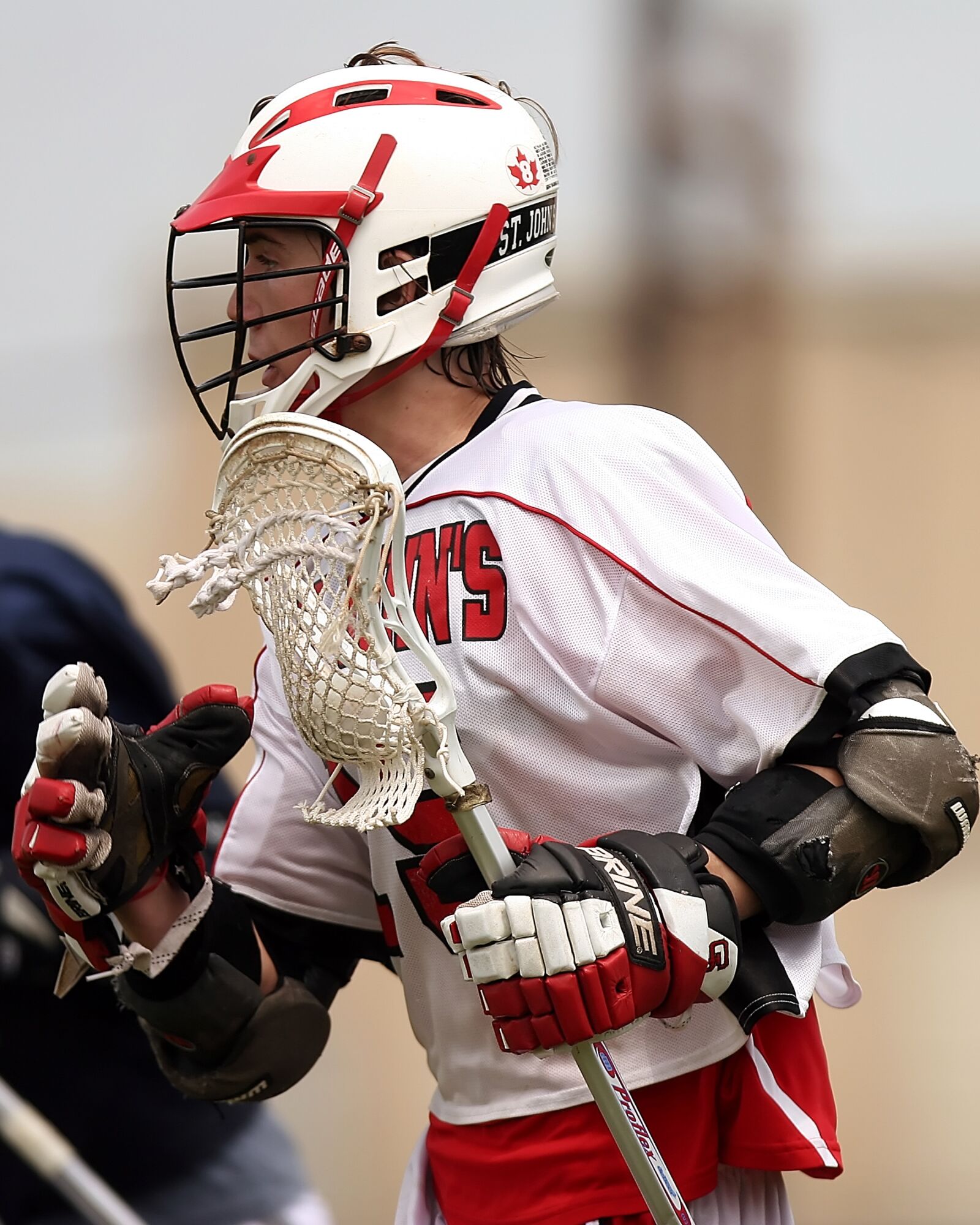 Canon EOS 20D sample photo. Lacrosse, player, helmet photography