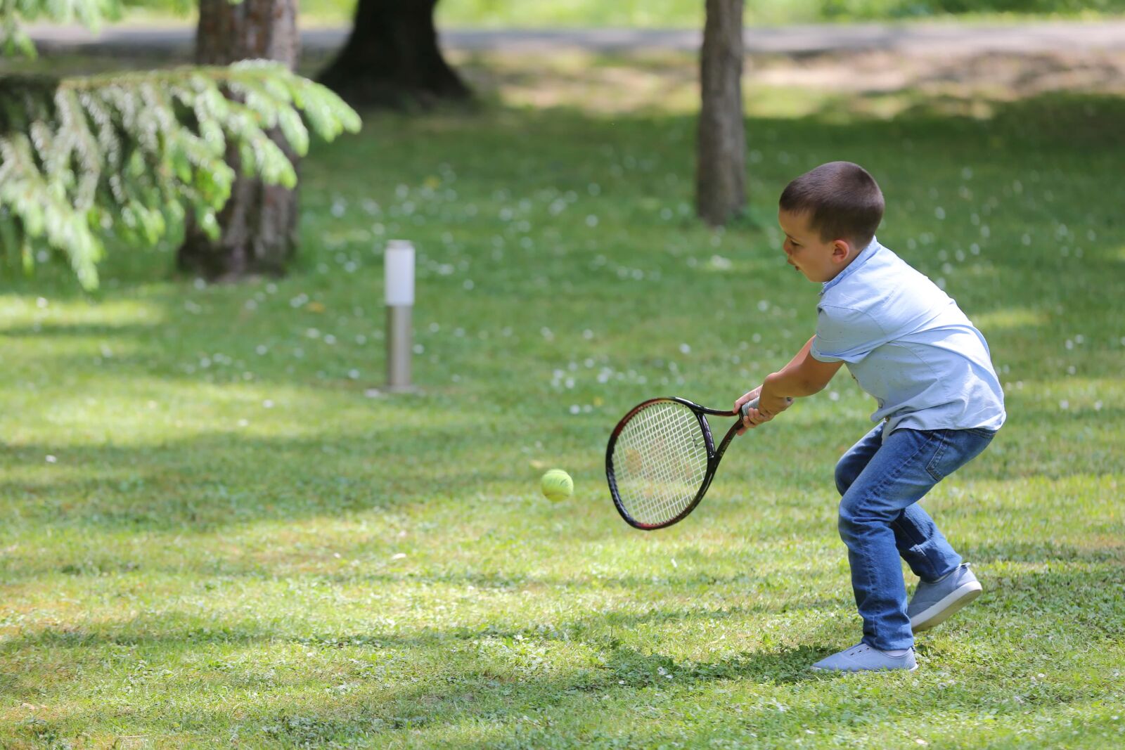 Canon EOS 5D Mark III sample photo. Playful, playing, lawn, tennis photography