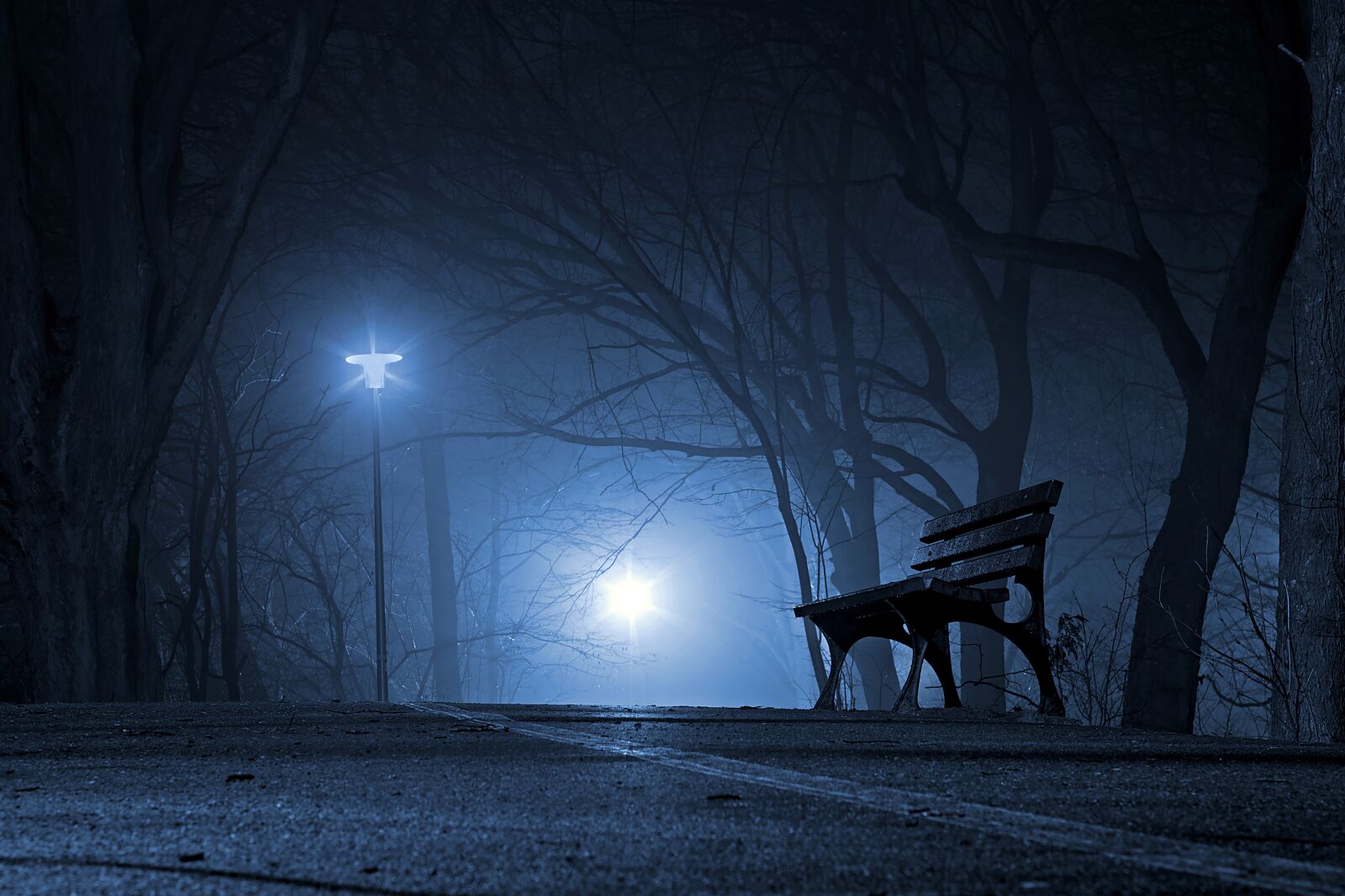 Pentax K-S2 sample photo. Park, bench, night photography