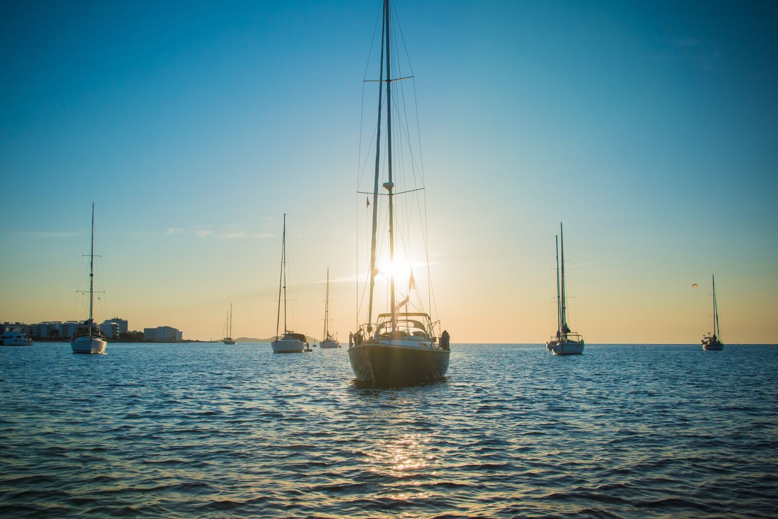 Nikon D810 sample photo. Ibiza, sunset, yachts photography