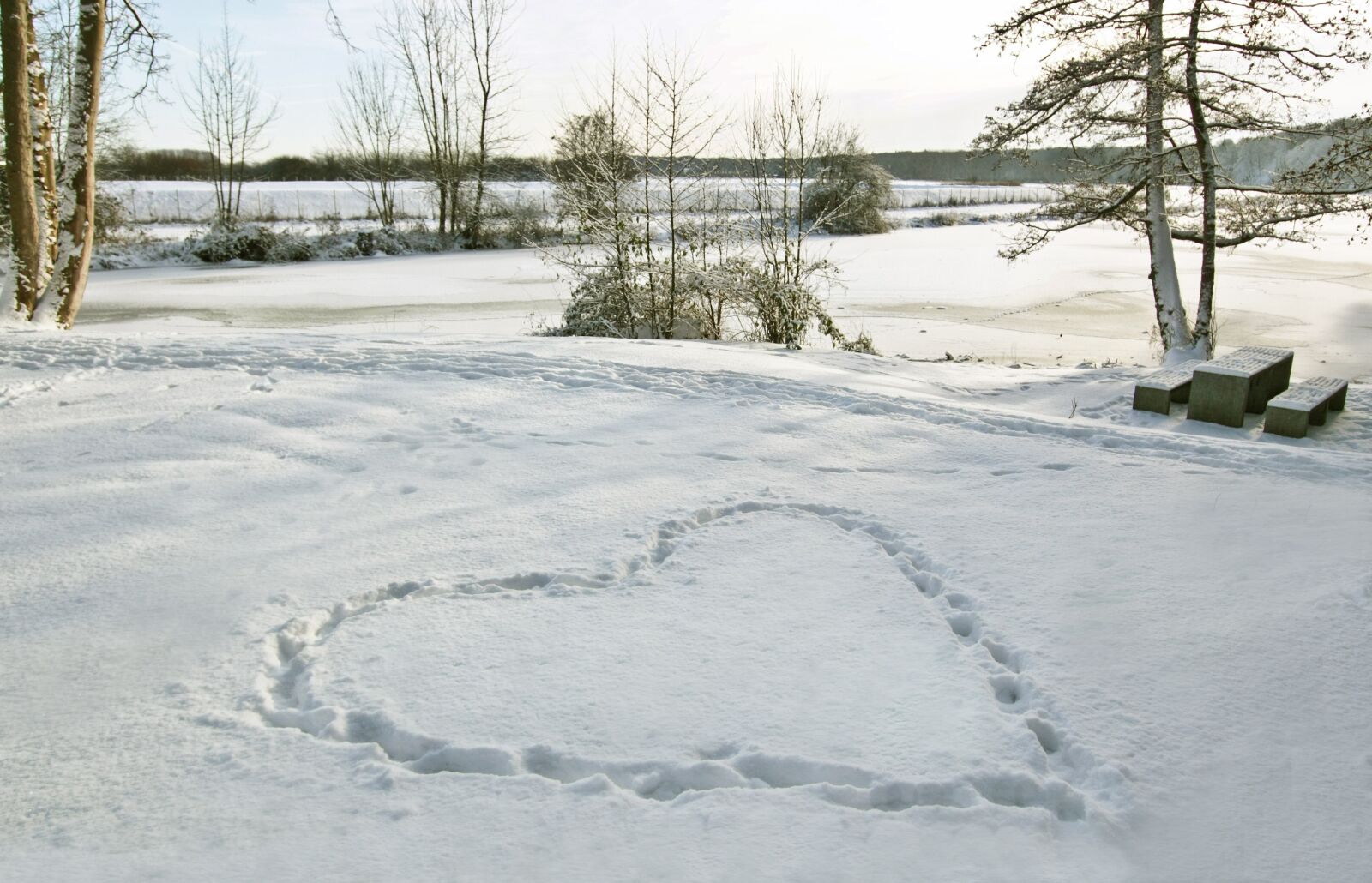 Canon EOS 450D (EOS Rebel XSi / EOS Kiss X2) sample photo. Heart, snow, love photography