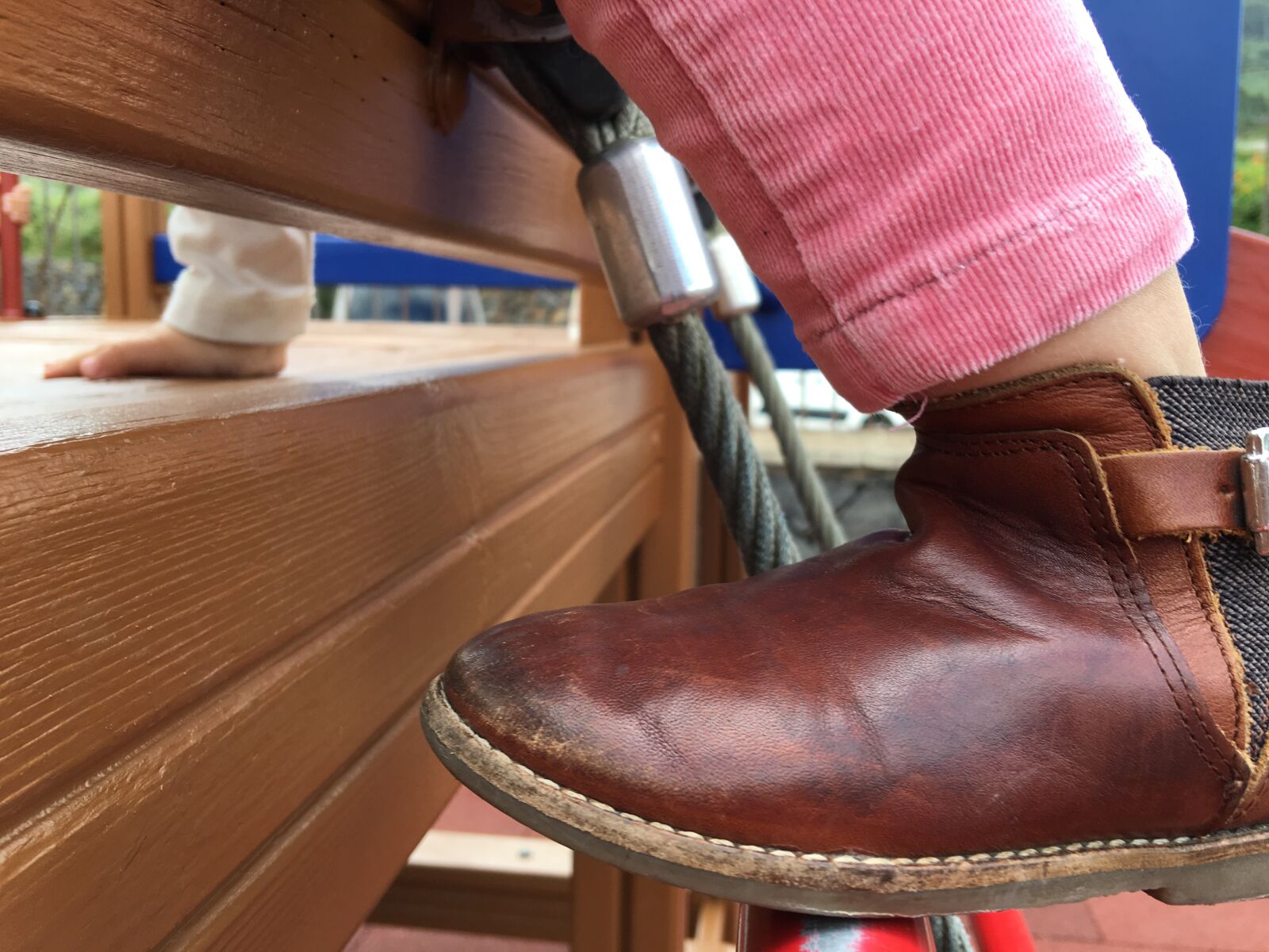 Apple iPhone 6s Plus sample photo. Child, foot, slide photography