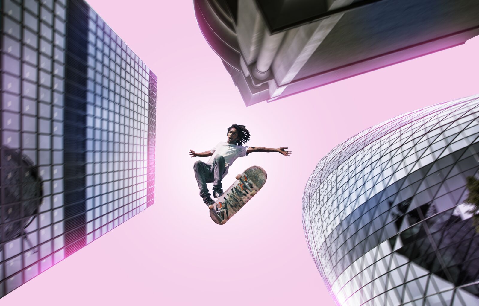 Canon EOS 6D sample photo. Guy, skateboard, high building photography