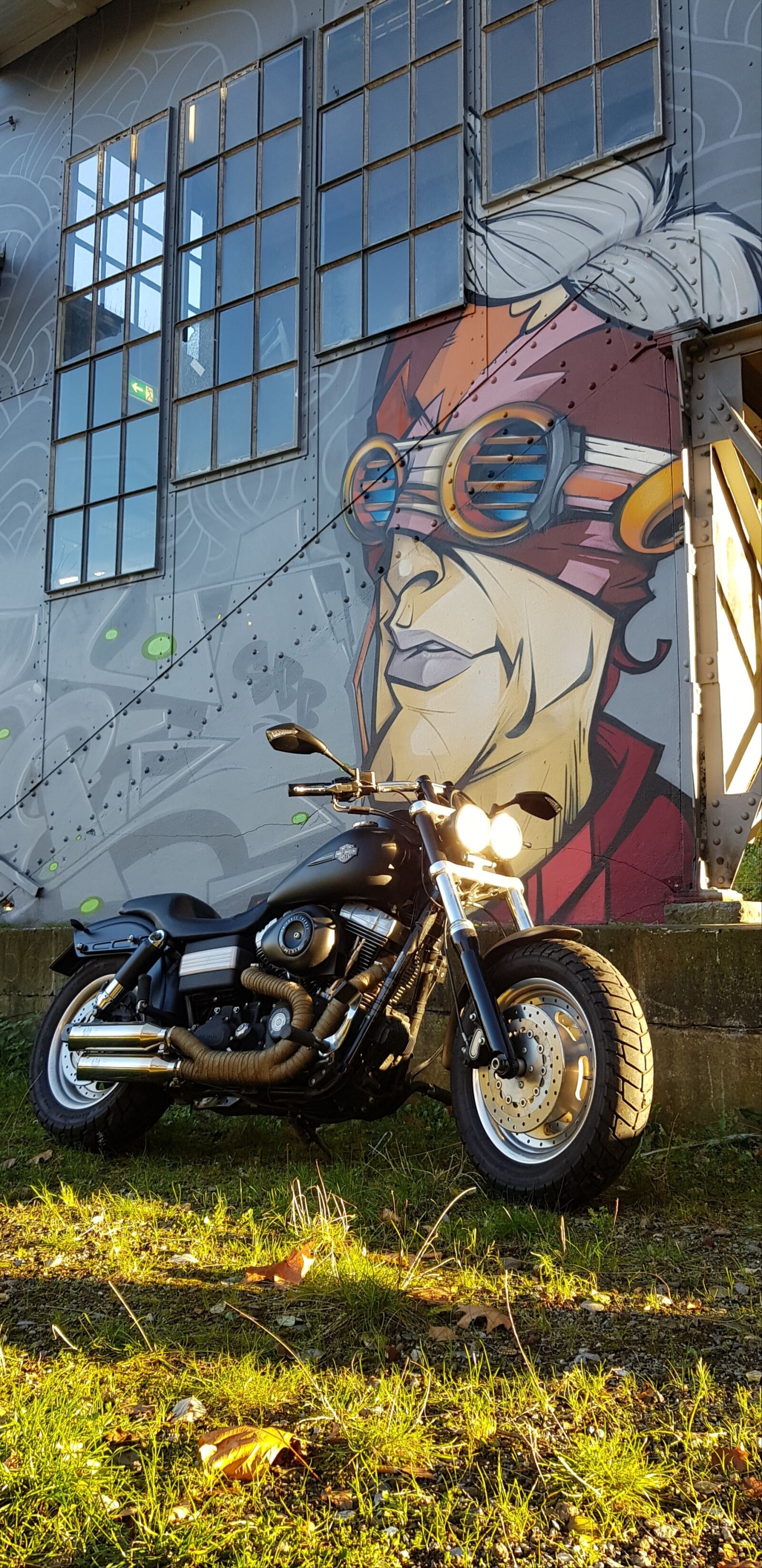 Samsung Galaxy S8 sample photo. Motorcycle, harley, railway station photography