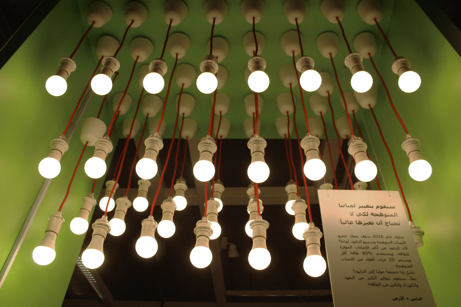 Canon EOS 1200D (EOS Rebel T5 / EOS Kiss X70 / EOS Hi) sample photo. Arabic, green, hanging, light photography