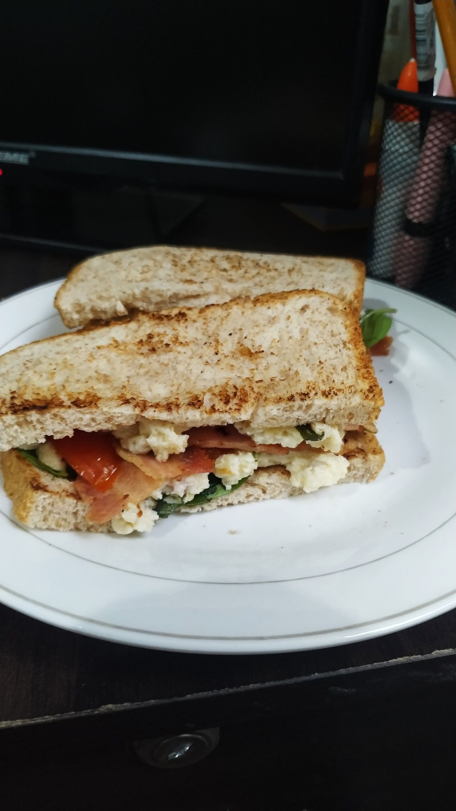 Xiaomi MI 8 Lite sample photo. Yummy sandwich, basil sandwich photography