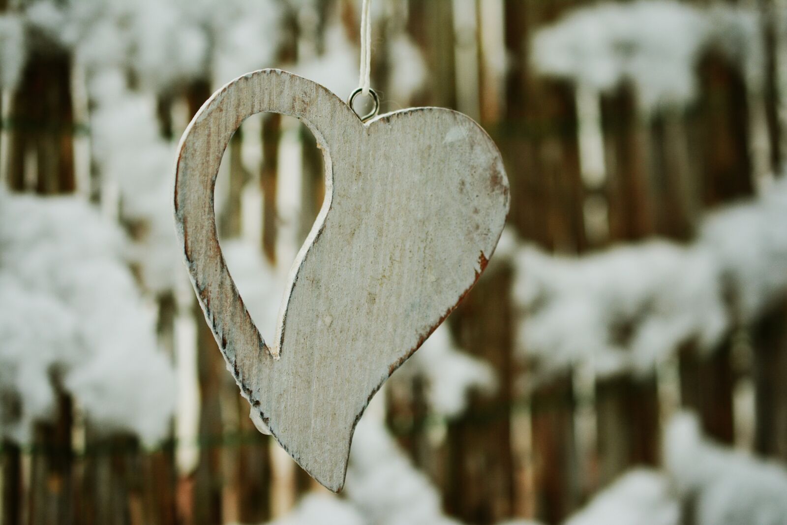 Nikon D5200 sample photo. Heart, wooden heart, winter photography