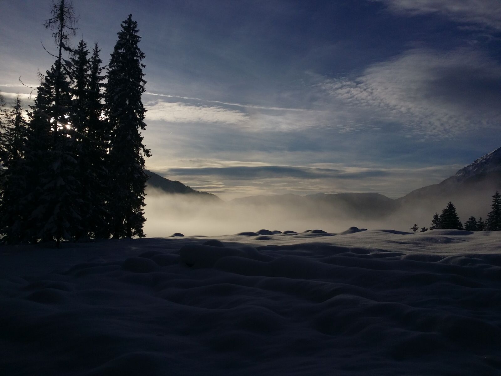 Samsung Galaxy S4 sample photo. Snow, sunset, nature photography