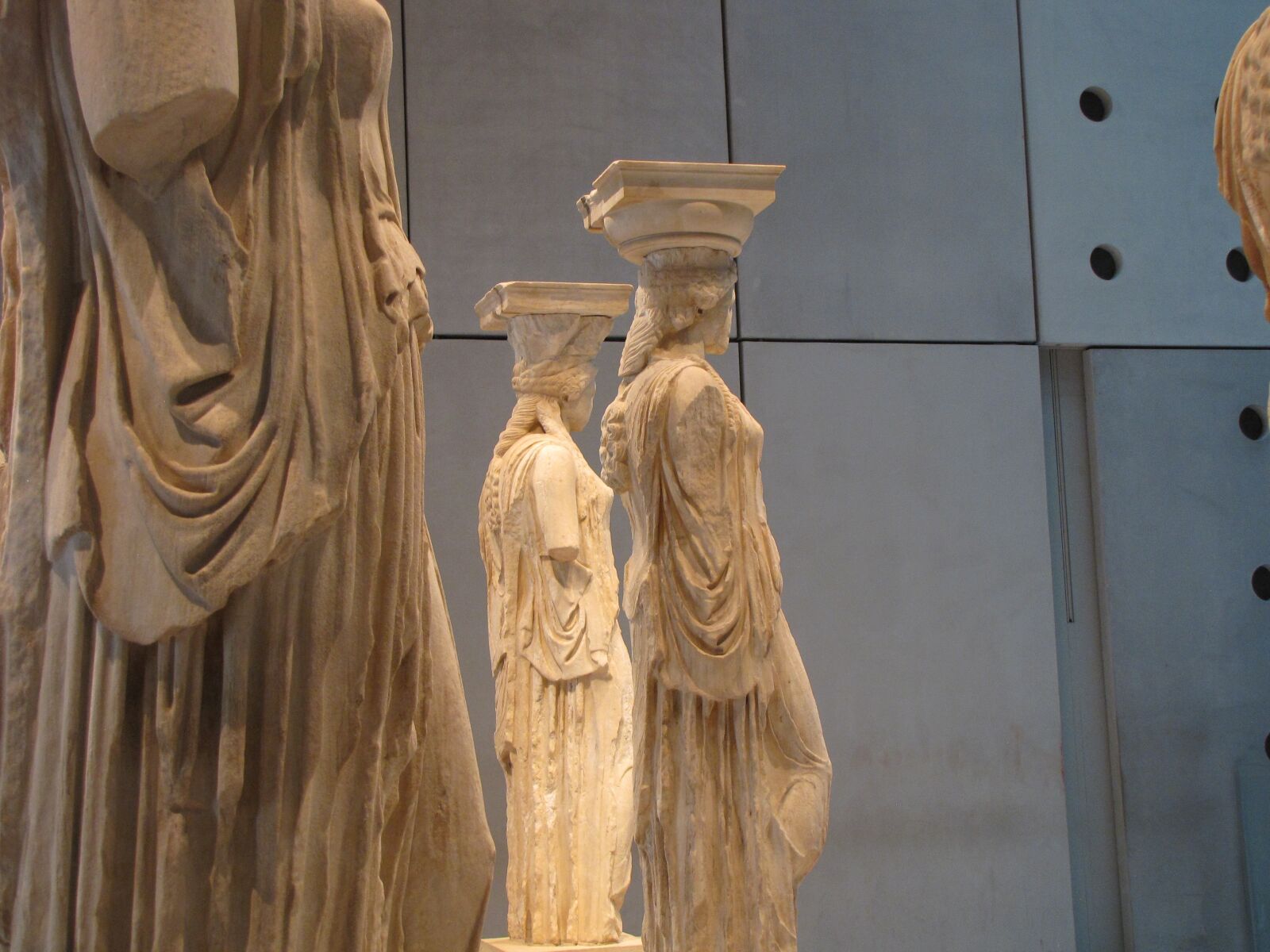 Canon PowerShot SX10 IS sample photo. Caryatids, acropolis, museum photography