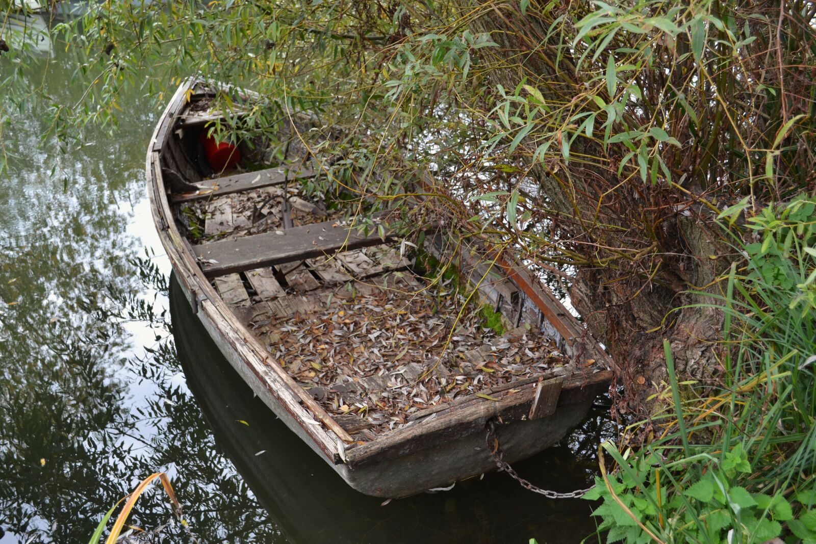 Nikon D3100 sample photo. Autumn, boat, water photography