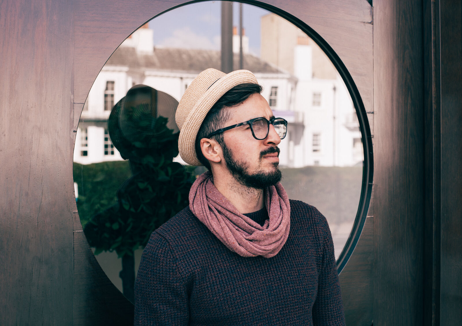 Canon EOS 5D Mark II sample photo. Man, wearing, brown, fedora photography