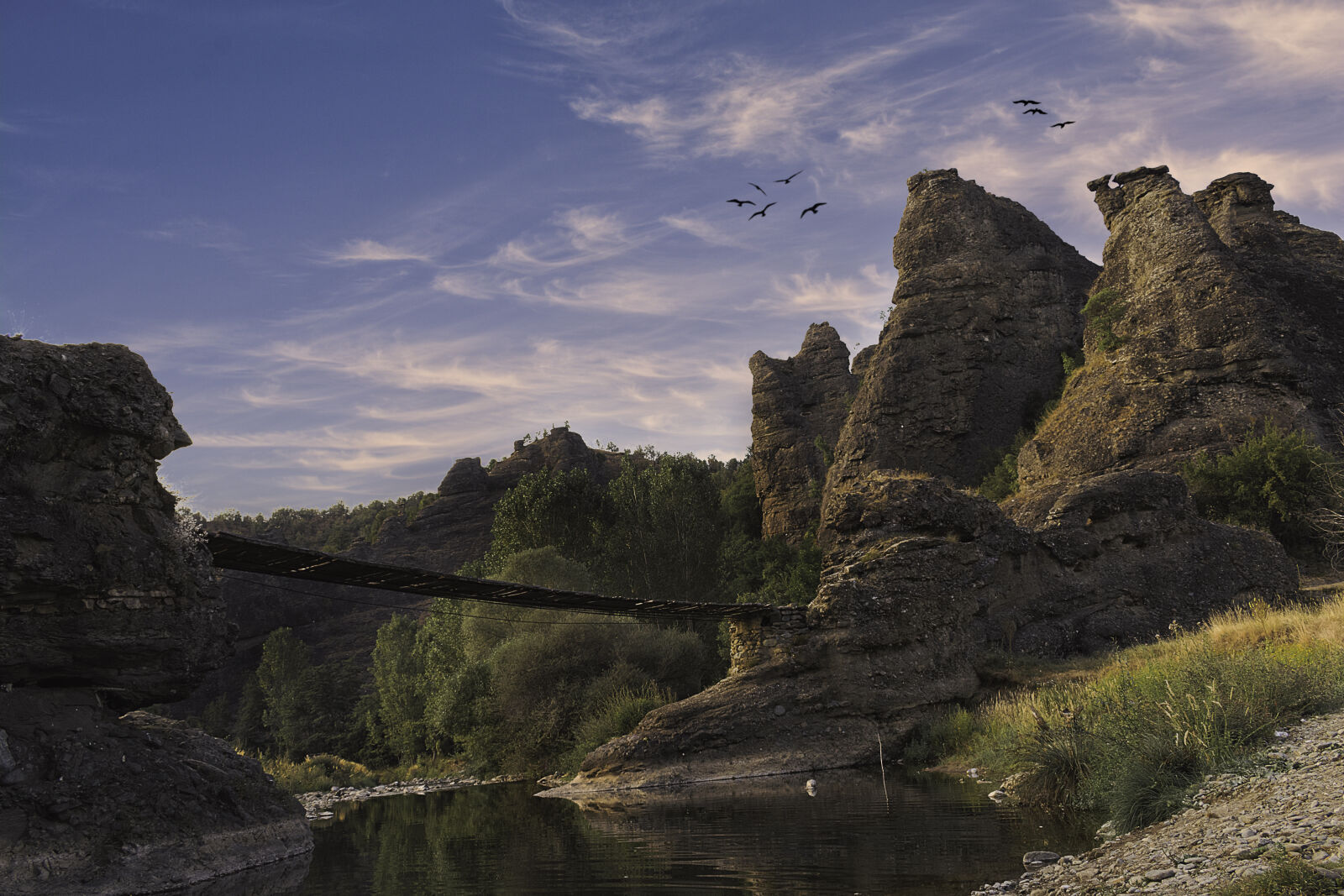 Nikon D3300 + Nikon AF-S DX Nikkor 18-55mm F3.5-5.6G II sample photo. Bridge, evening, sky, rock photography