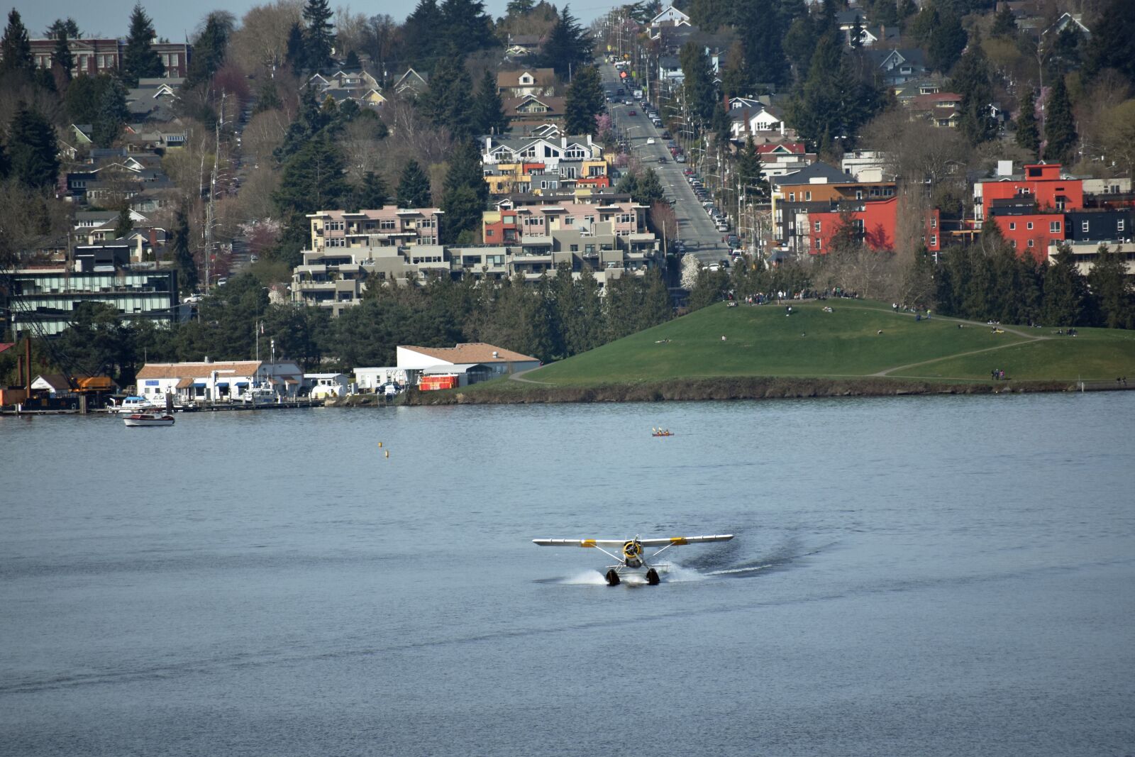 Nikon D3400 sample photo. Lake, boat, plane photography