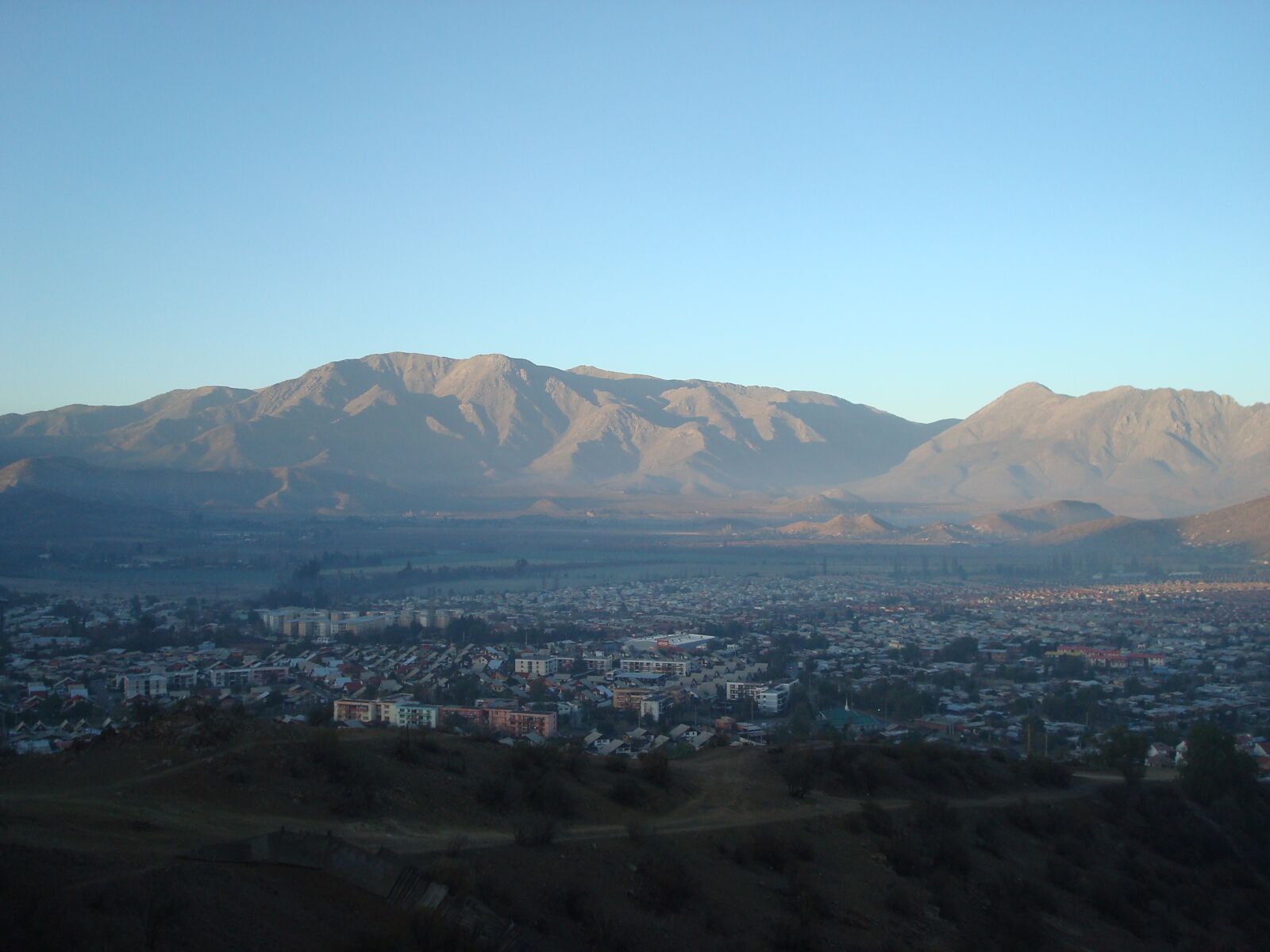 Sony DSC-W80 sample photo. Dawn, the andes, city photography