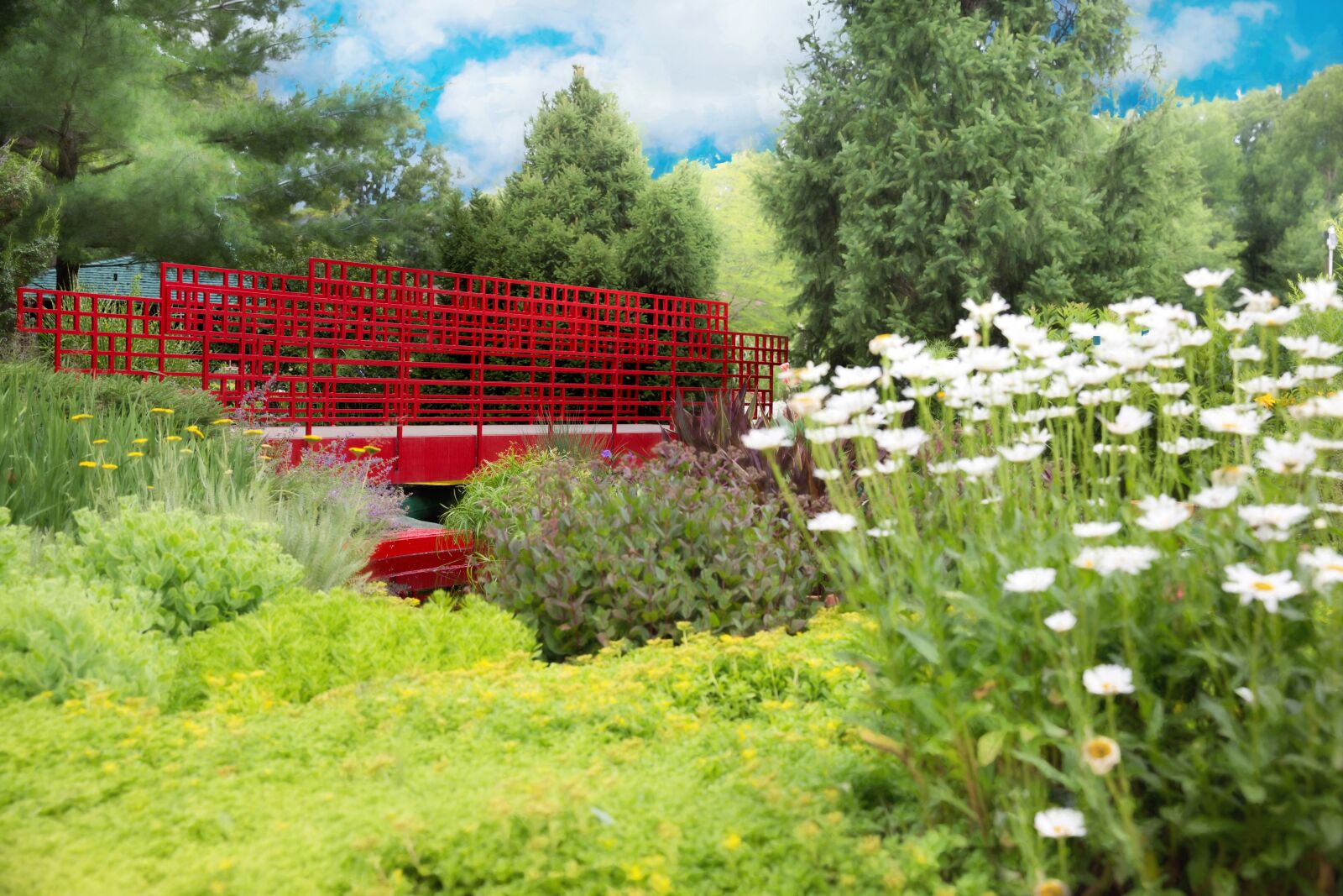 Canon EOS 5D Mark III sample photo. Red bridge, walking bridge photography
