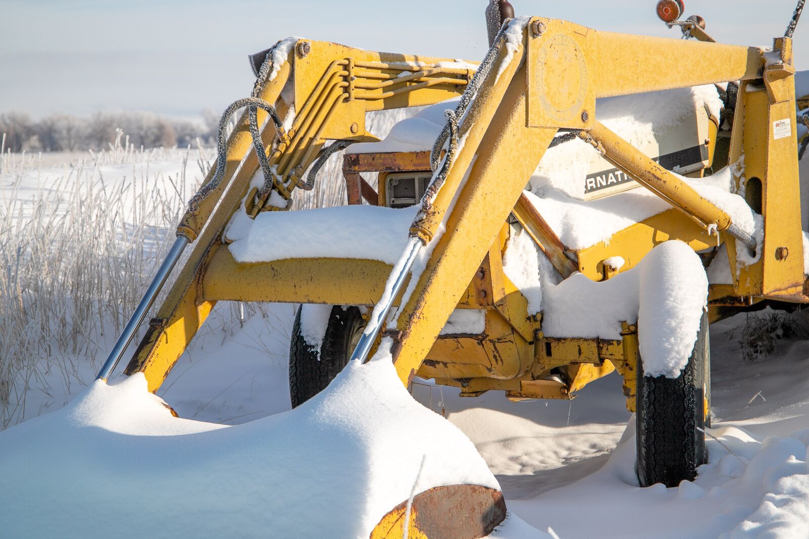 Canon EF 24-105mm F3.5-5.6 IS STM sample photo. International tractor, tractor, snow photography