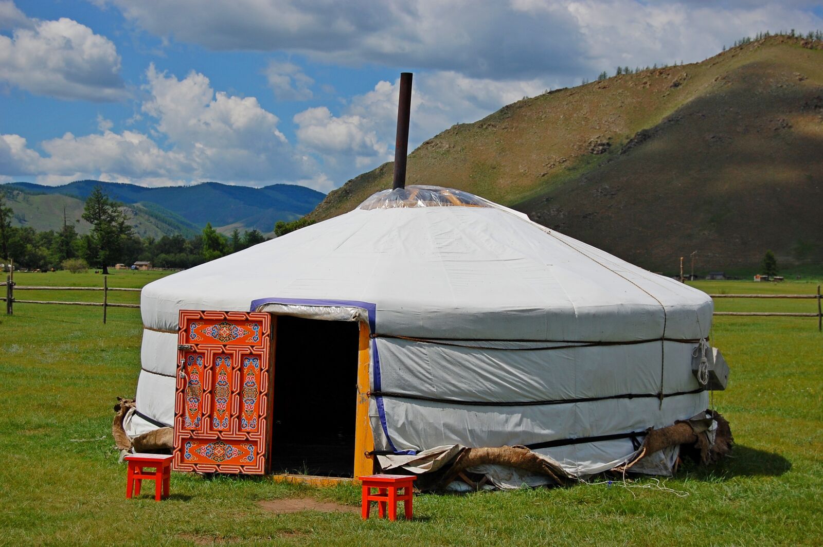 Nikon D40 sample photo. Yurt, clouds, mongolia photography