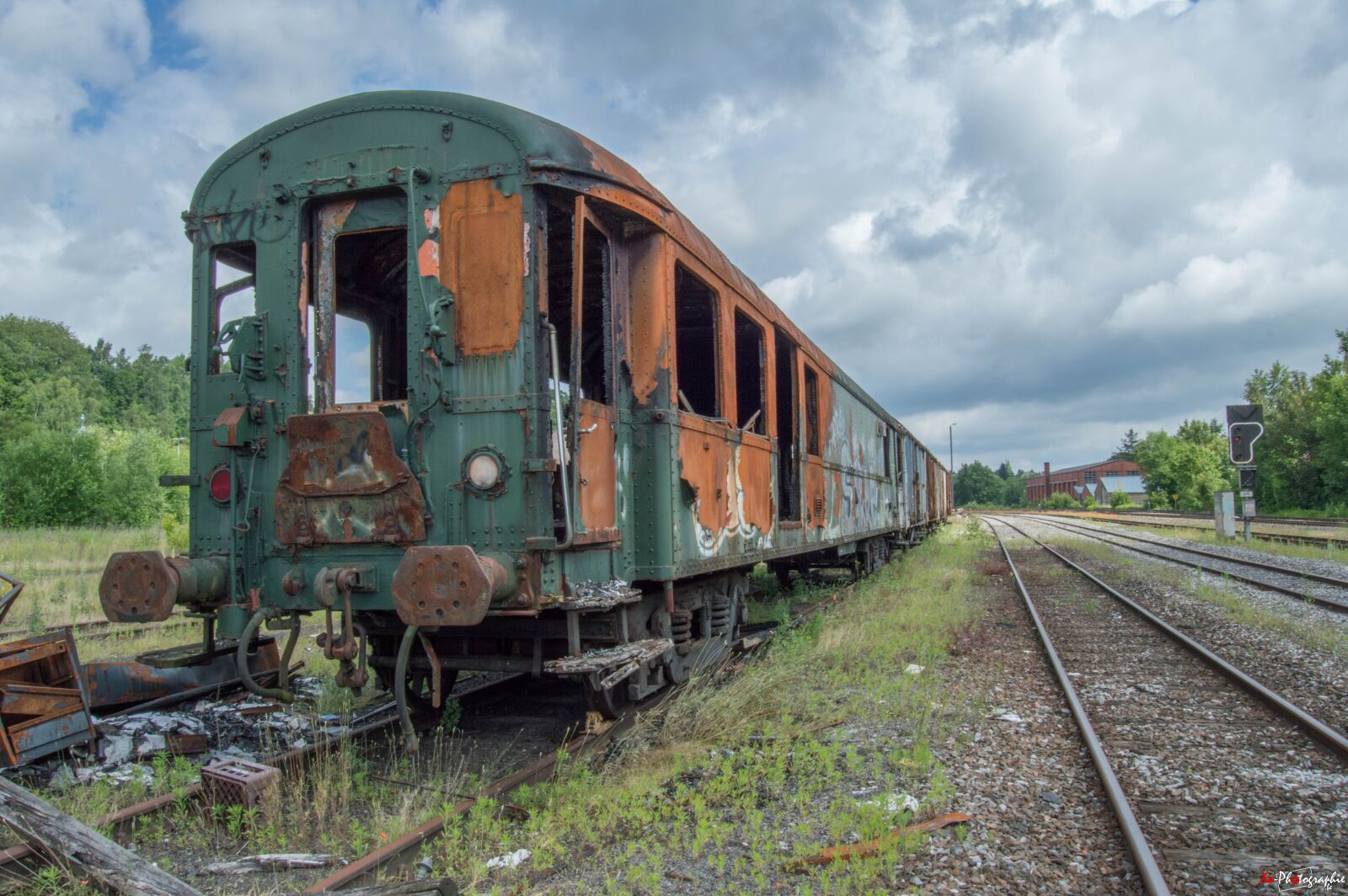 Nikon D3200 sample photo. Abandoned, train, on, railroad photography