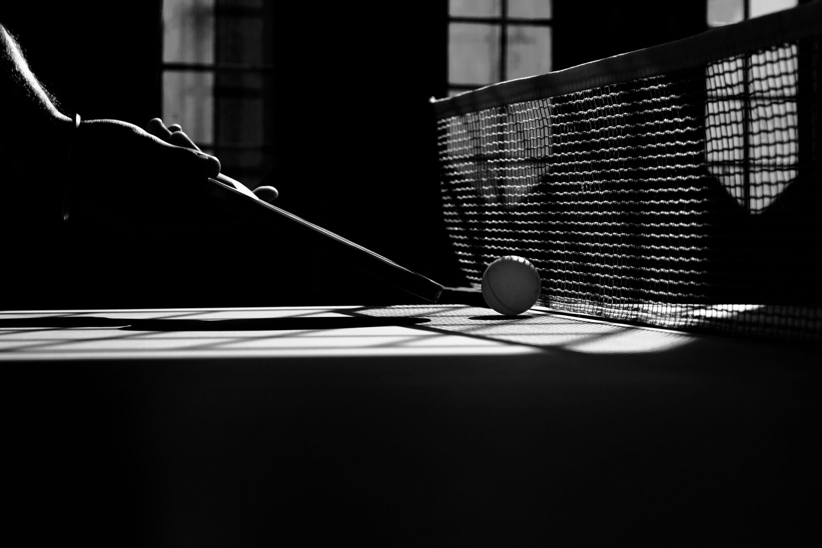 Canon EOS 700D (EOS Rebel T5i / EOS Kiss X7i) sample photo. Table tennis, monochrome, sport photography