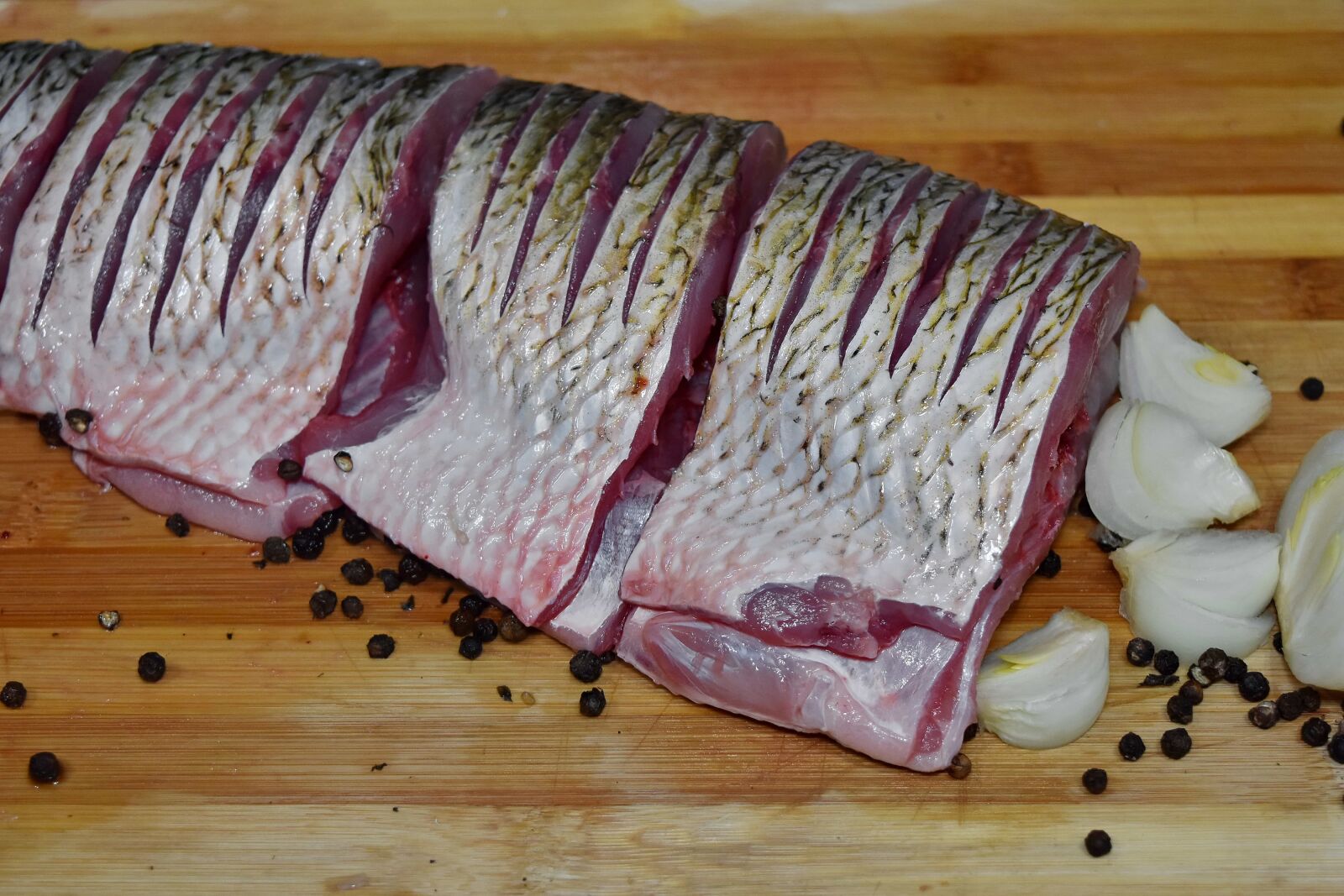 Nikon D5500 sample photo. Fish, organic, raw meat photography