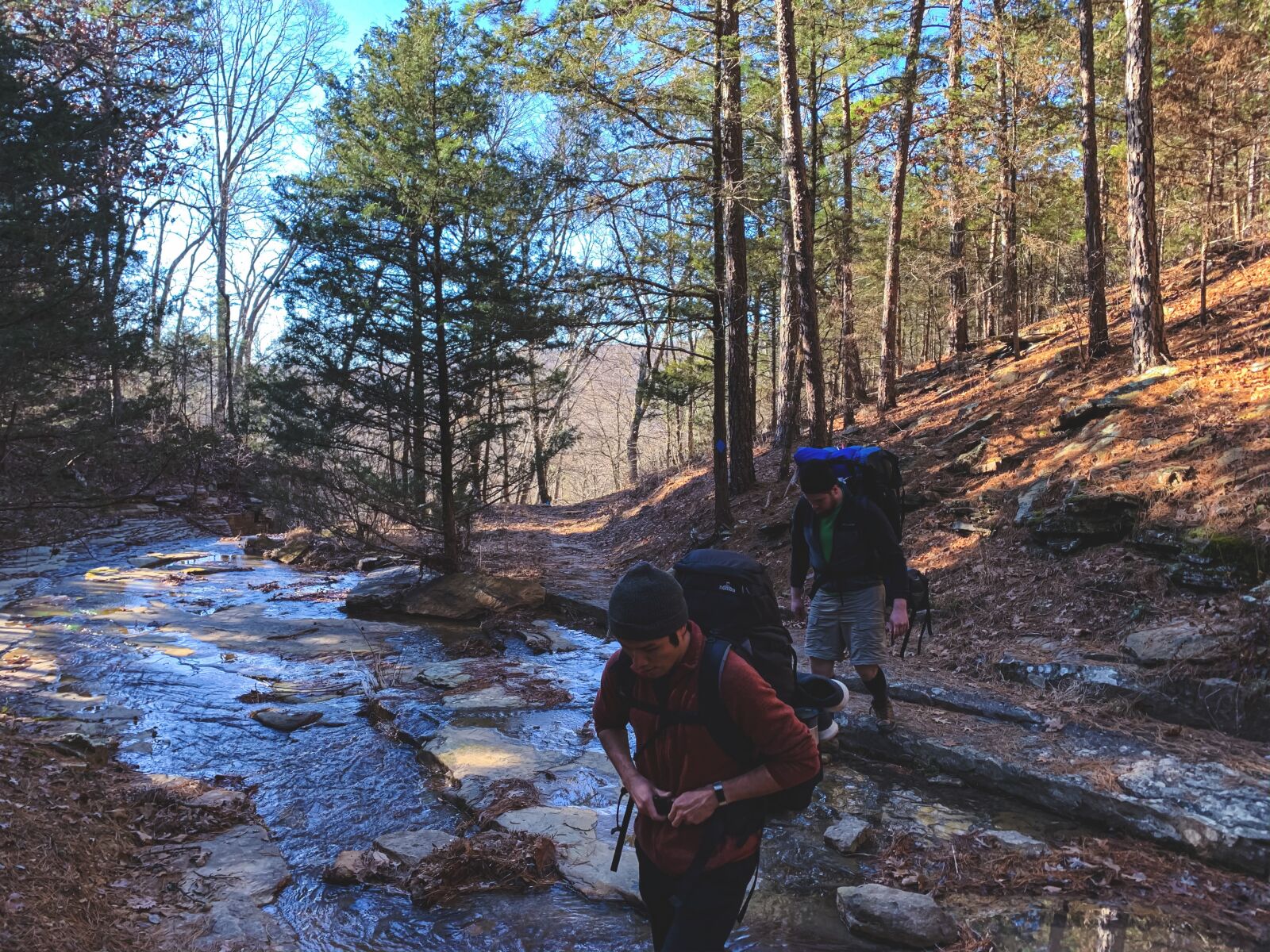 Apple iPhone XS sample photo. Backpacking, hiking, water crossing photography