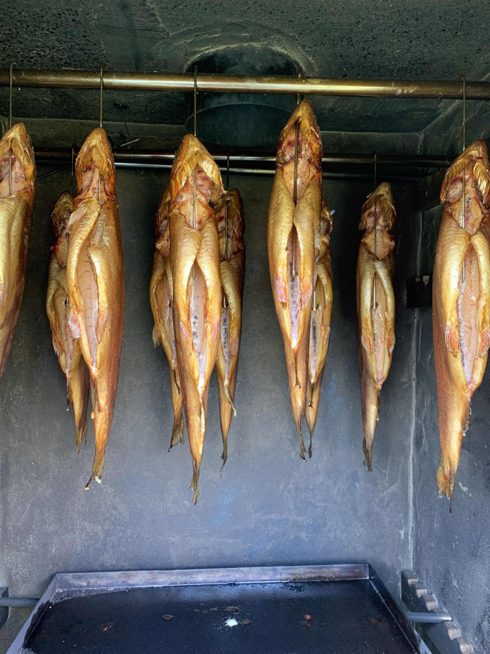 iPhone XR back camera 4.25mm f/1.8 sample photo. Food, smoking, fish photography