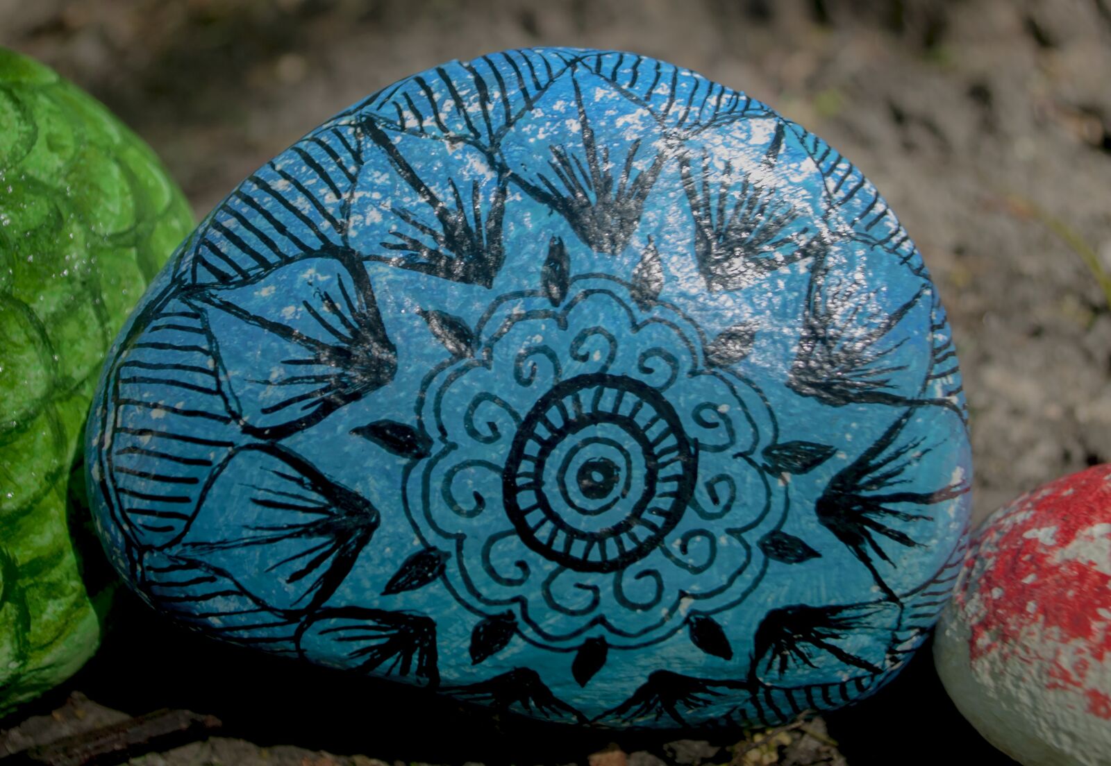 Nikon D90 sample photo. Paint, stone, blue photography