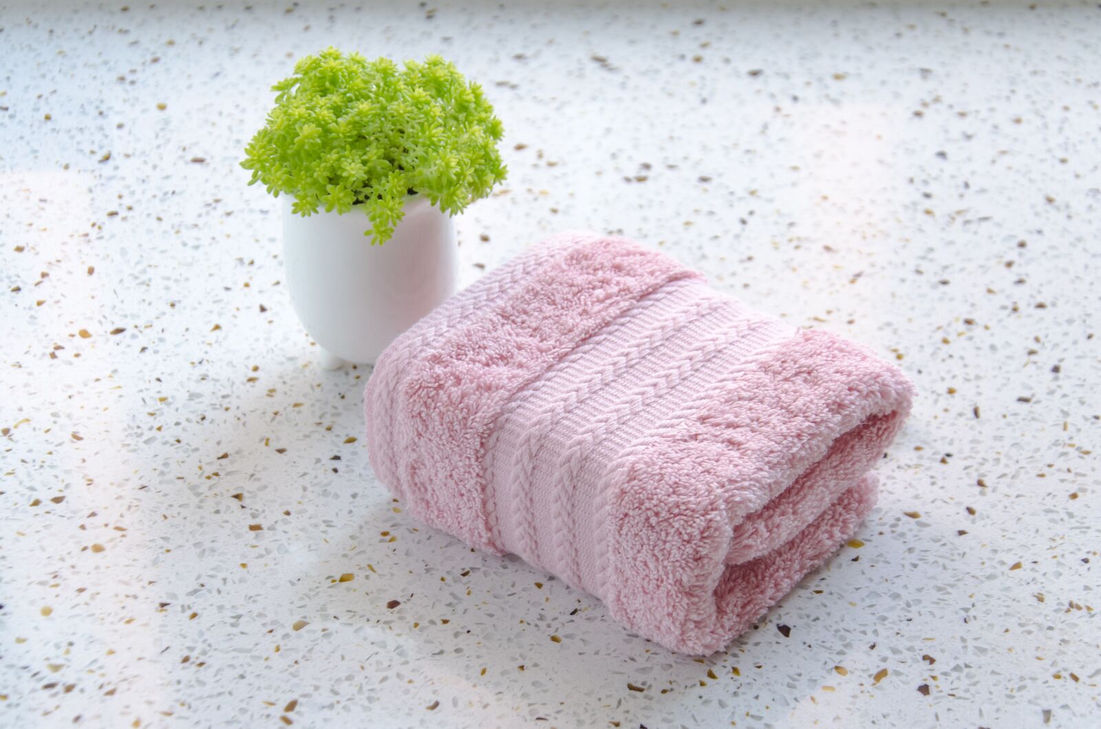 Nikon D7000 sample photo. Pink, towel, green plants photography