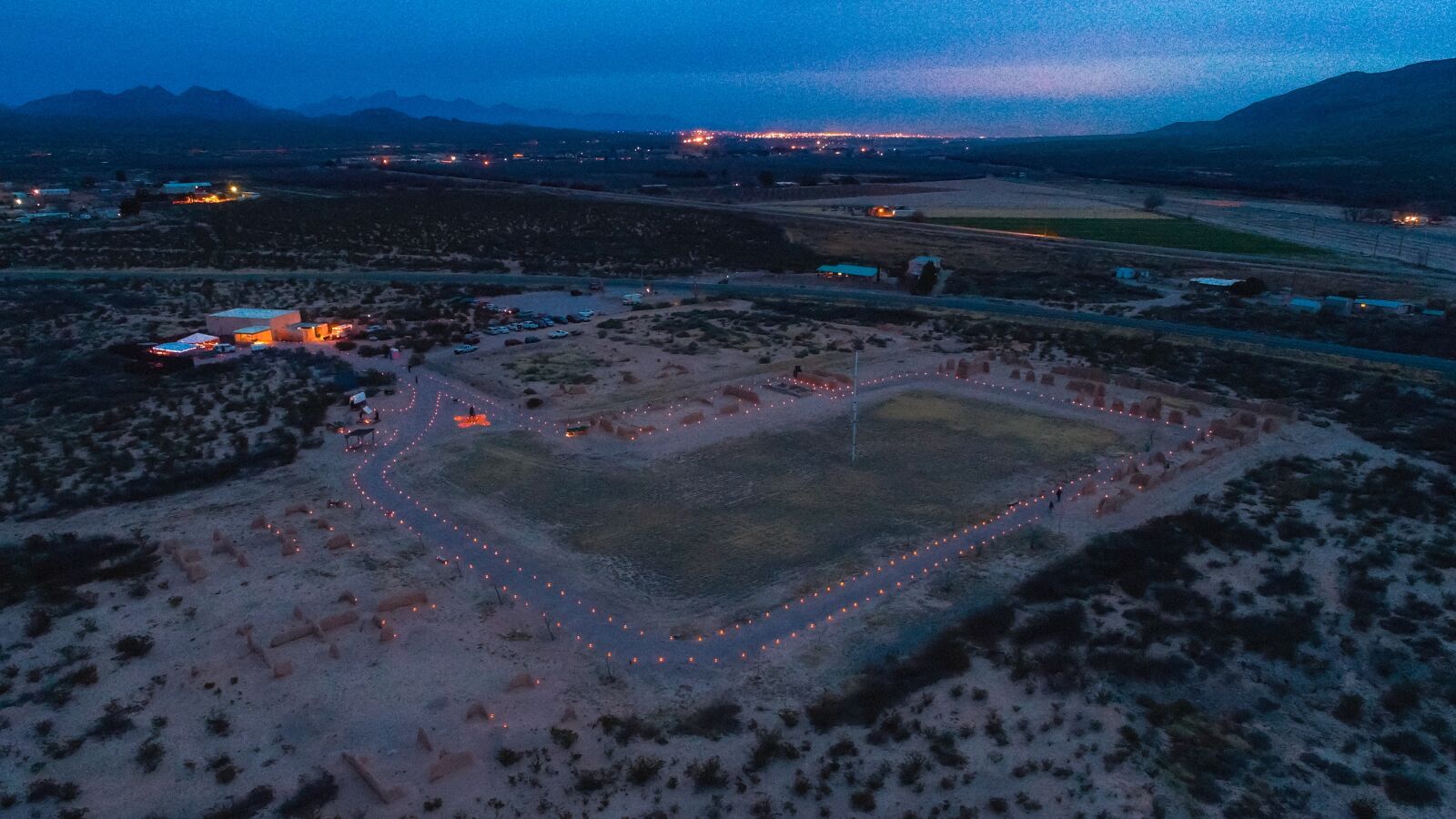 DJI FC6310 sample photo. Drone, las cruces, luminaries photography