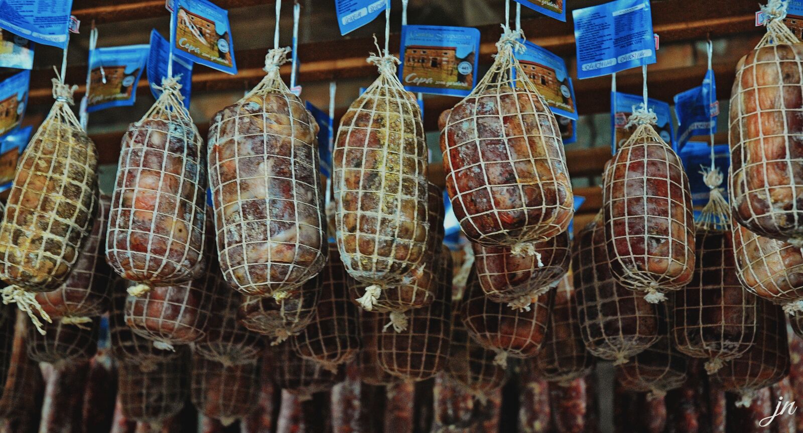 Nikon D60 sample photo. Copa, salame, food photography