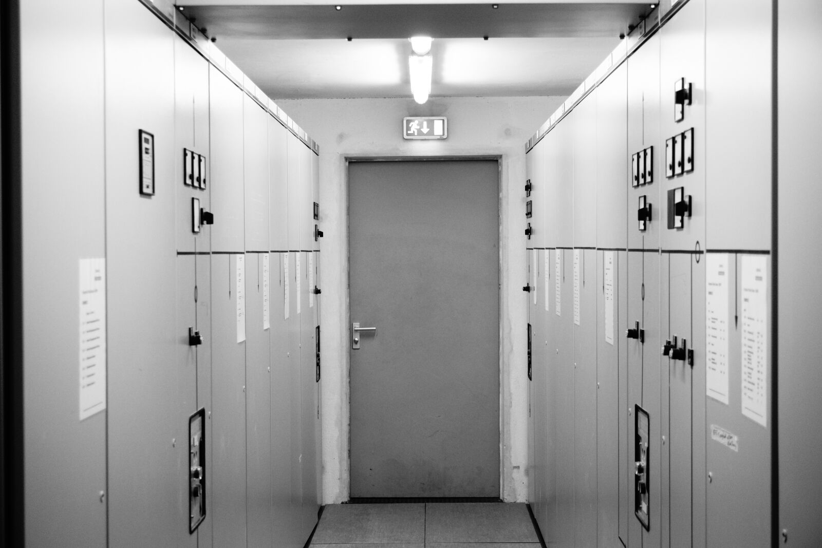 Sony a6000 sample photo. Emergency exit, power distribution photography
