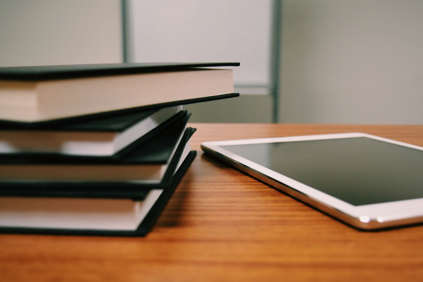 Nikon D5500 sample photo. Tablet, books, desk photography
