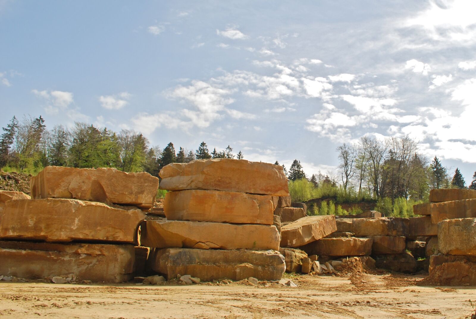 Nikon D40X sample photo. Sandstone from obernkirchen, quarry photography