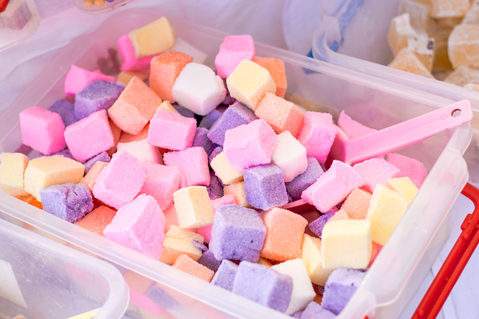 Nikon AF-S Nikkor 50mm F1.8G sample photo. Candy, foam, pink, purple photography