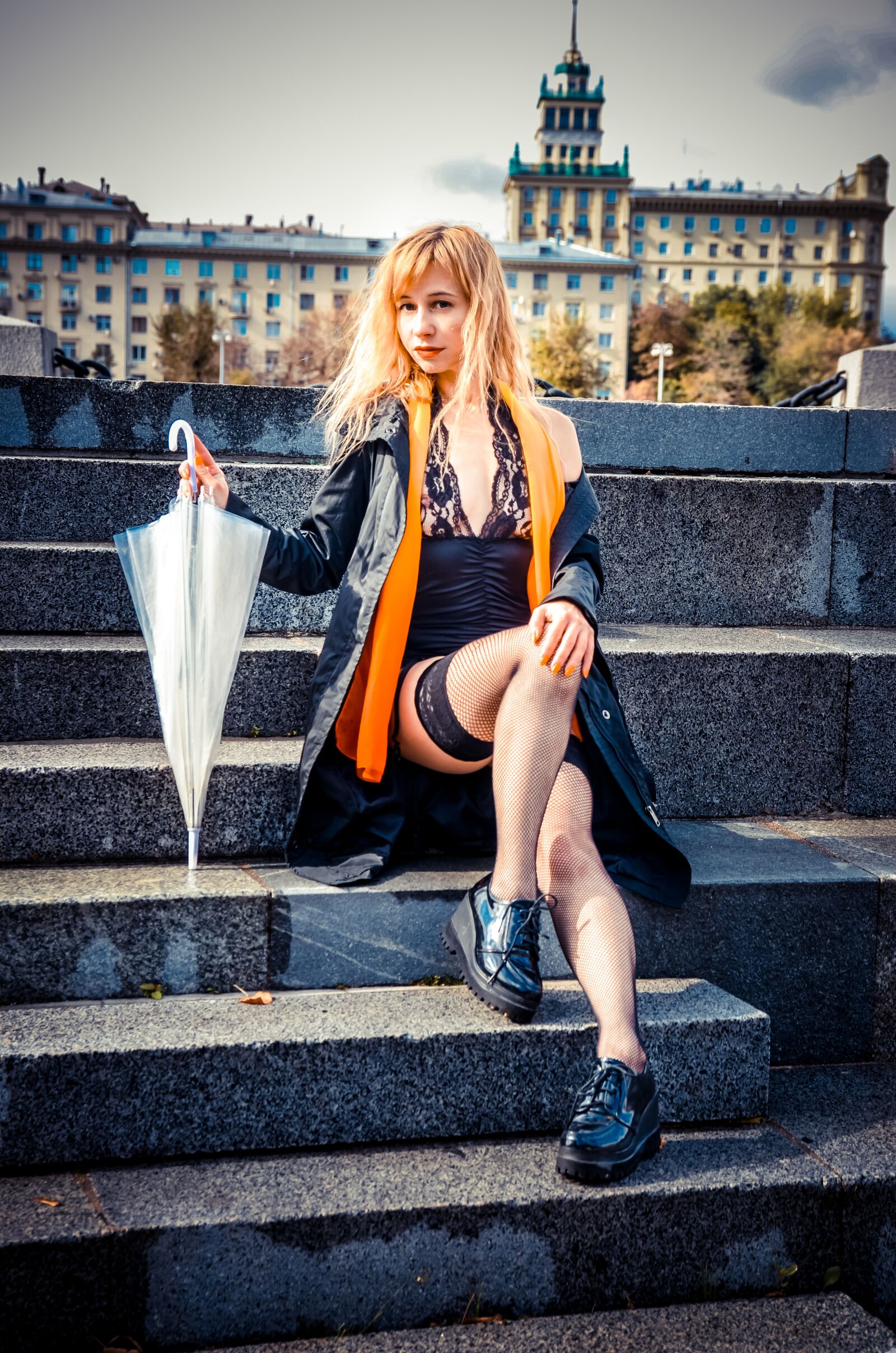 Nikon D7000 sample photo. Stockings, fashion model, city photography