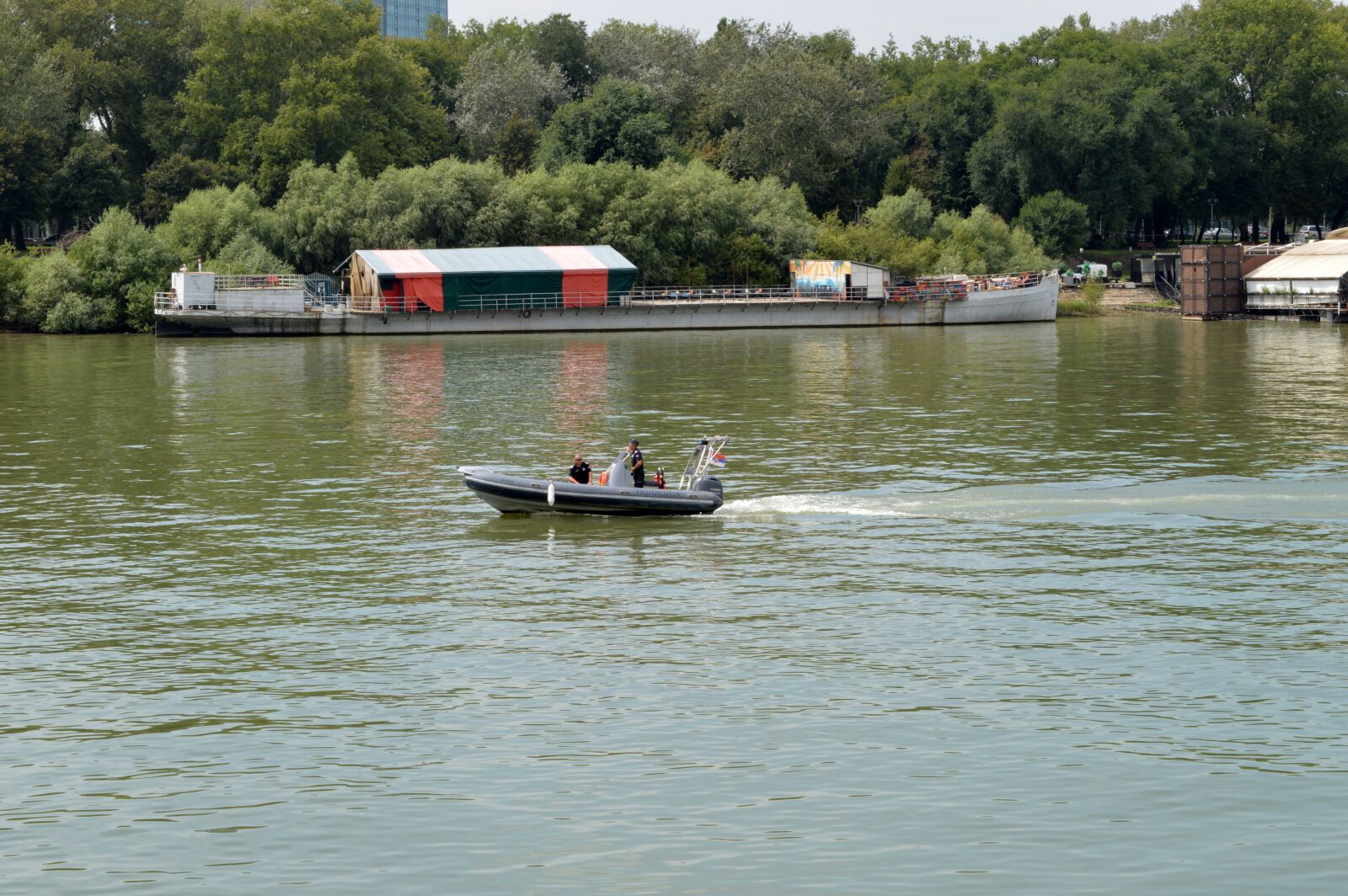 Nikon D3200 sample photo. River, police boat, patrol photography
